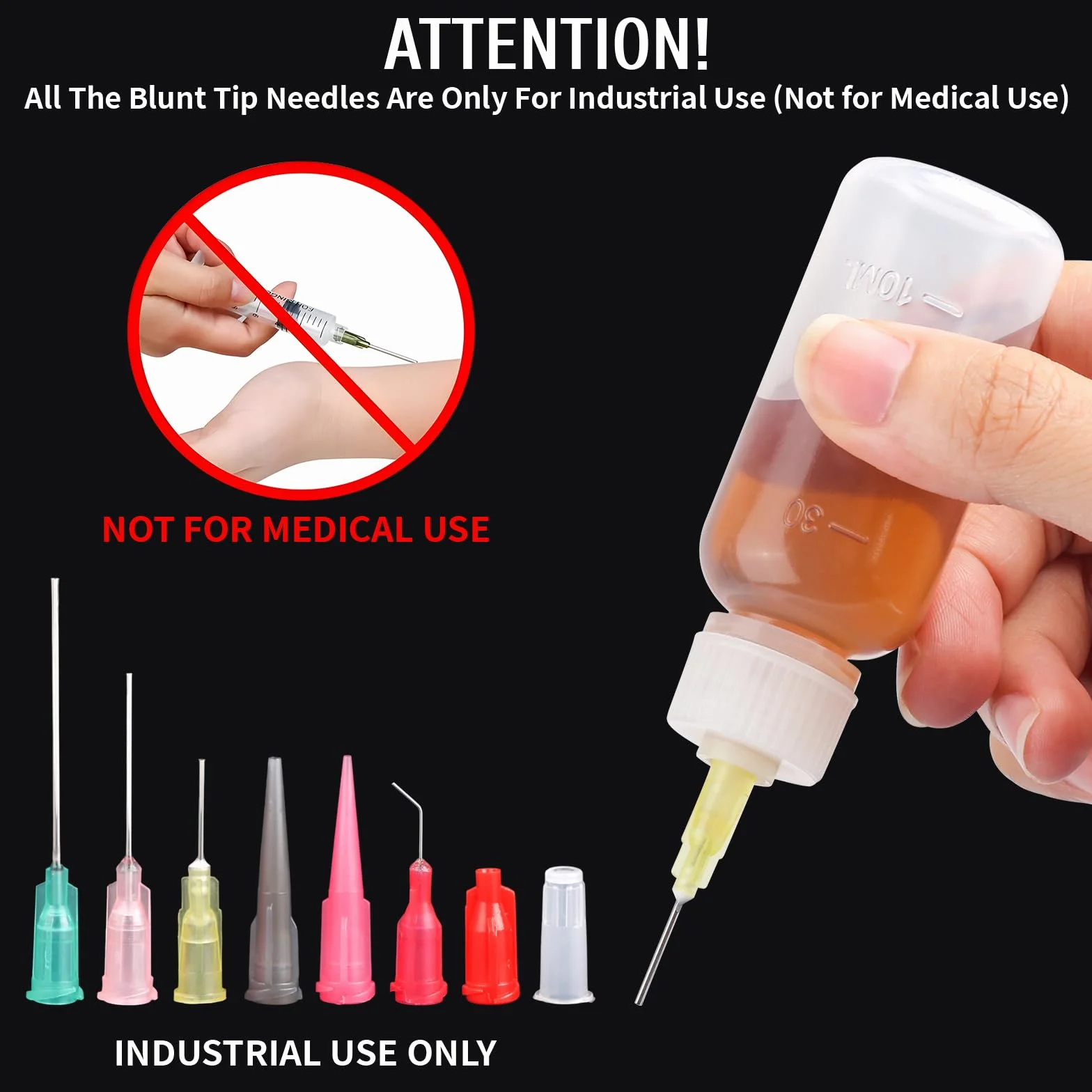 10 sztuk aplikatorów do butelek z igłami, butelka dozująca z końcówkami igłowymi, butelka do ściskania 30ml i 50ml, butelka do wyciskania z cienkimi końcówkami do płynów, kleju, oleju, farb