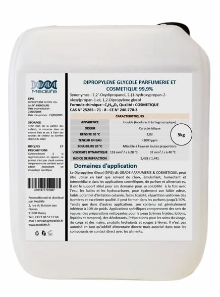 Glikol dipropylenowy (DPG) klasy perfumeryjnej 5 kg