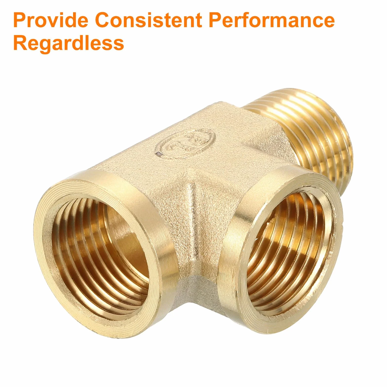 QUARKZMAN Trójnik mosiężny, 1/2" x 1/2" x 1/2" NPT 3-drożny łącznik adapter do transportu gazu, 1 szt