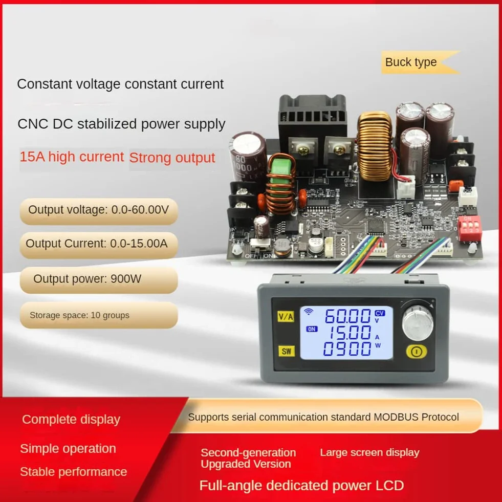 XY6015L 0-60V 15A 900W DC DC Converter Moduł Zasilania CC CV Regulowany Regulowany Zasilacz Laboratoryjny