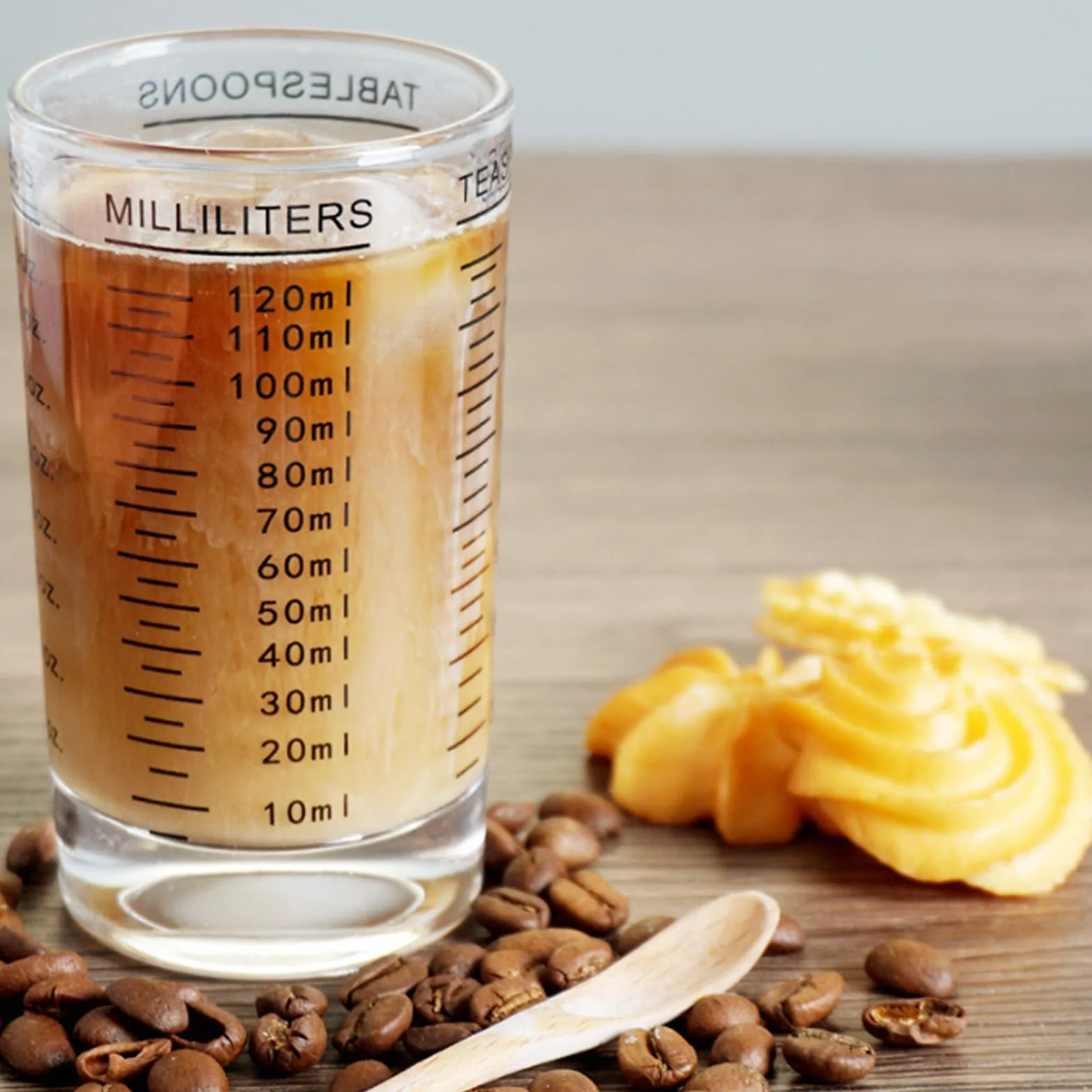 2 kubki z miarką: 120 ml, ze szkła borokrzemowego, szklane pojemniki pomiarowe z wagą, miarki kuchenne, kubki do pomiaru, odporne na wysokie temperatury, szklane kubki pomiarowe do mleka, kawy