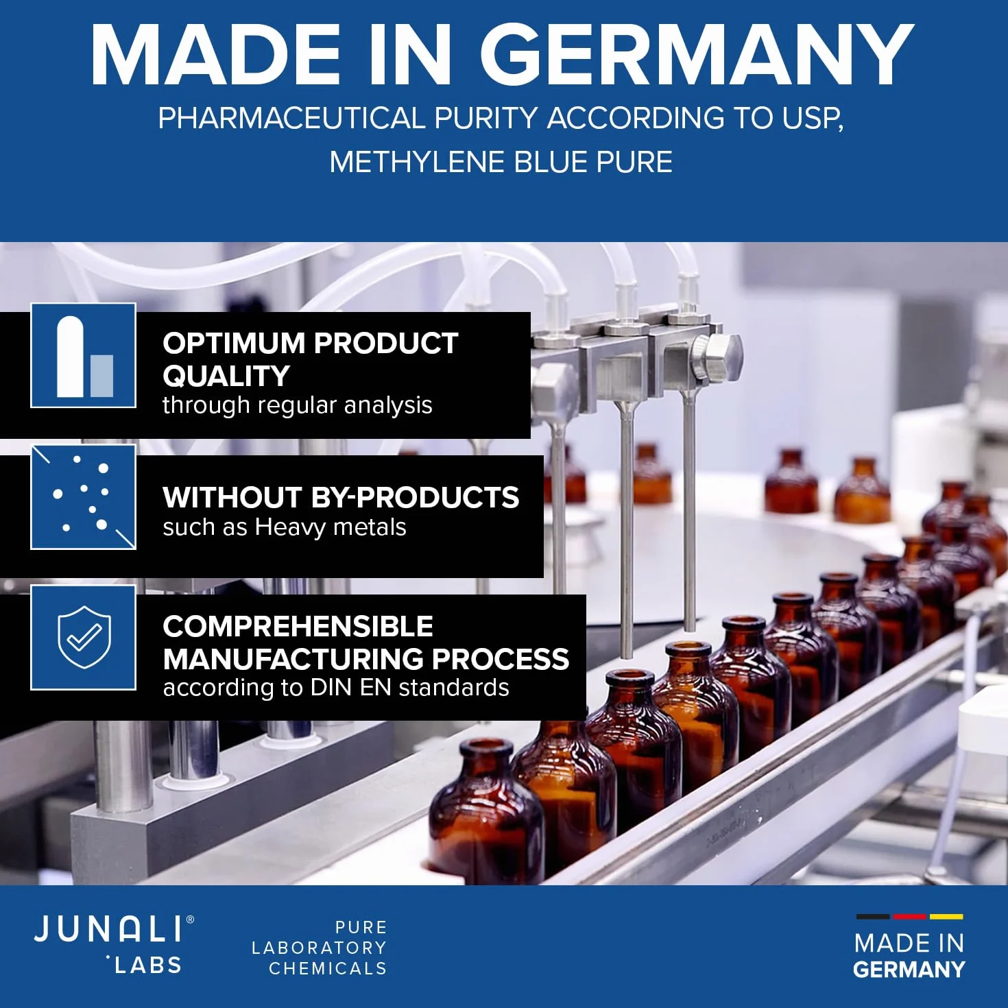 Roztwór Metylenblau 1% USP Jakość farmaceutyczna 2x 100 ml JUNALI