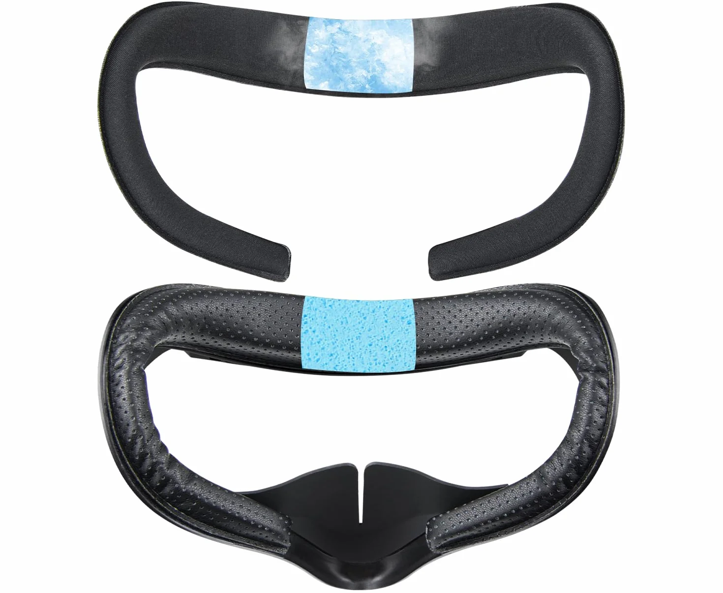 SOULWIT 2-częściowa chłodząca żelowa podkładka na twarz face pad do Meta Quest 2, wymienna podkładka na twarz VR zestawu, szybkozłączka z osłoną na nos zapobiegającą przeciekaniu