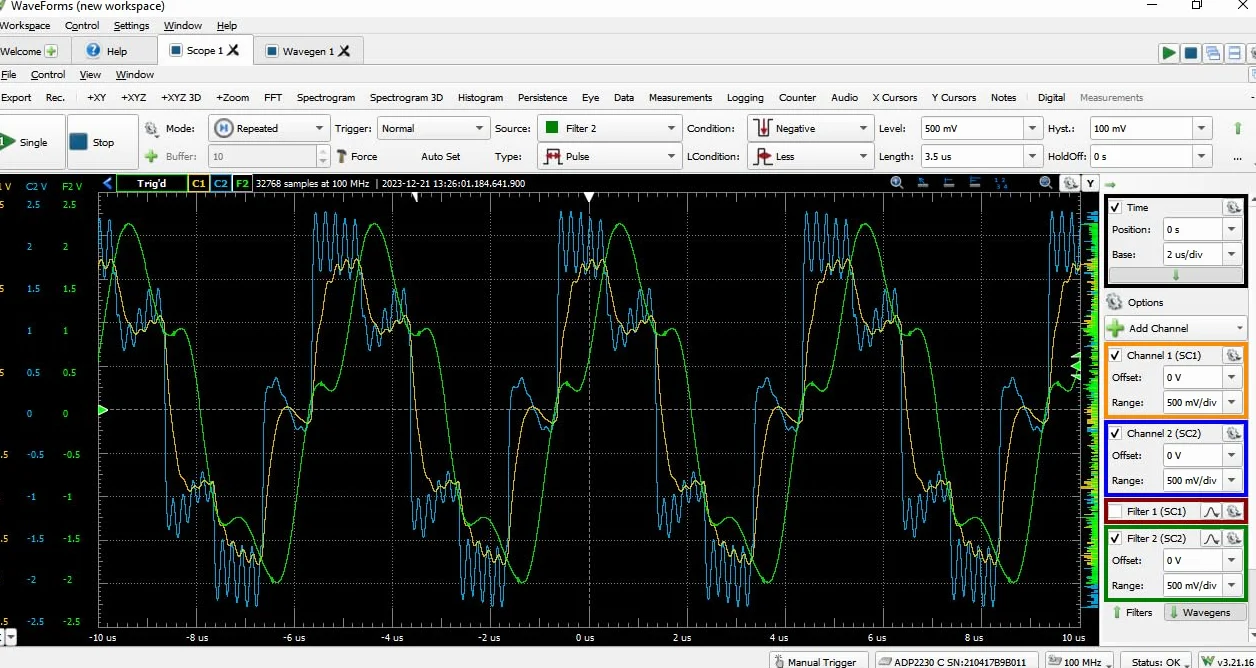 Analog Discovery Pro ADP2230: oscyloskop USB, generator funkcji, analizator logiki i zmienne zasilanie