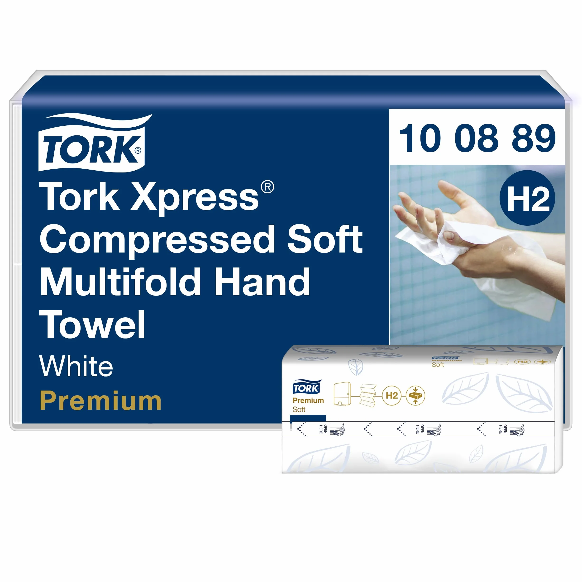 Tork Xpress Skompresowane Miękkie Ręczniki Papierowe Składane Białe H2, 2-Warstwowe, Chłonne, 12 x 225 Odcinków