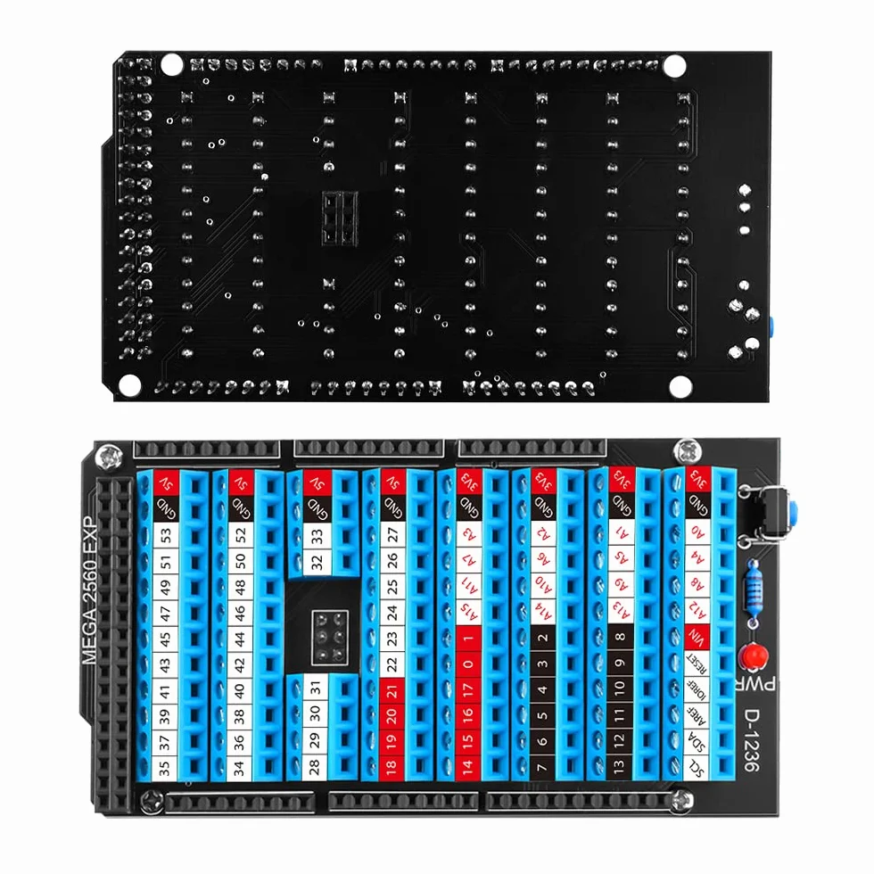 GeeekPi MEGA 2560 R3 Płytka rozruchowa z przyciskiem resetu i wskaźnikiem LED, moduł rozruchowy z rozszerzeniem GPIO dla Arduino MEGA 2560 R3