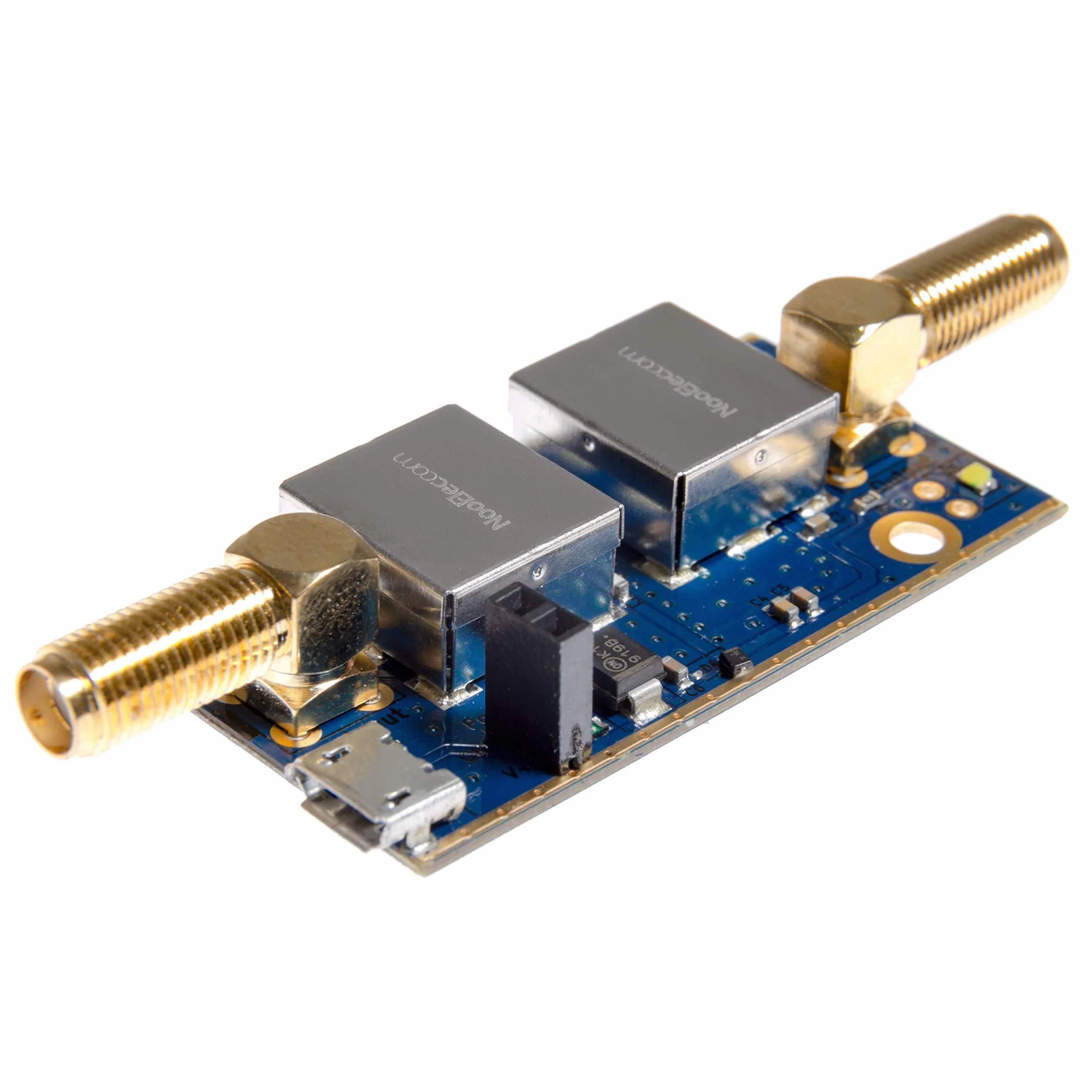 NooElec SAWbird+ GOES Barebones: Premium filtr SAW i moduł kaskadowy LNA o niskim poziomie szumów do zastosowań NOAA (GOES/LRIT/HRIT/HRPT), częstotliwość środkowa 1688 MHz