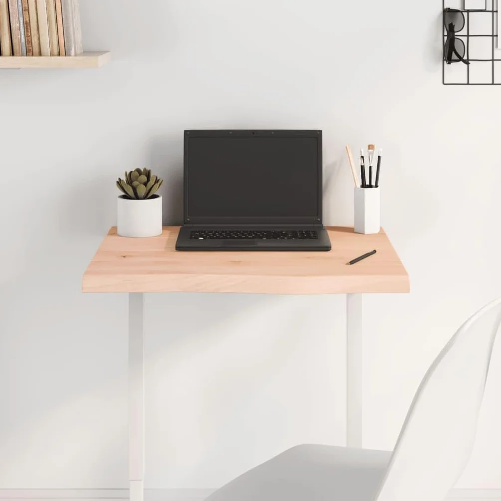 vidaXL Blat stołu, 60x40x(2-4) cm, surowe lite drewno dębowe