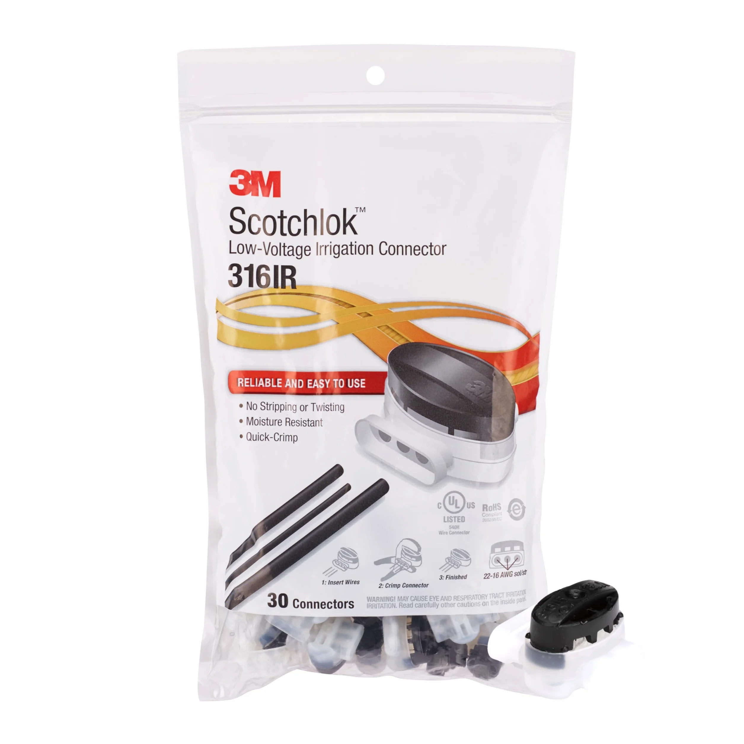 3M Scotchlok 316IR złącze izolacyjne IDC 22-16 AWG czarny/biały torba 30 sztuk