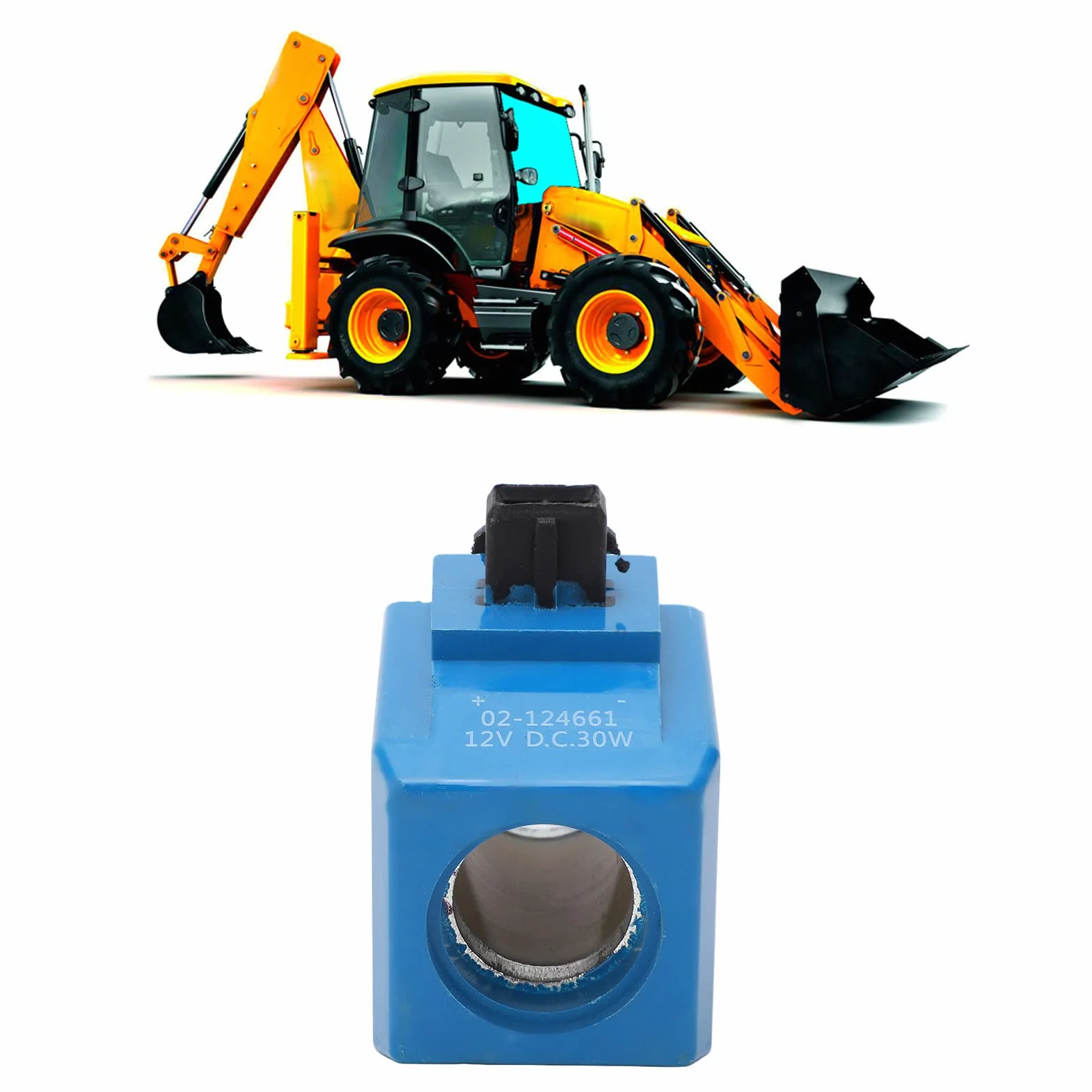 Aramox Cewka Elektromagnesu 02-124661 12V 30W do Koparki Okrągłej 3c 3cx 3d 3dx 4c 4cx 1400b 1550B