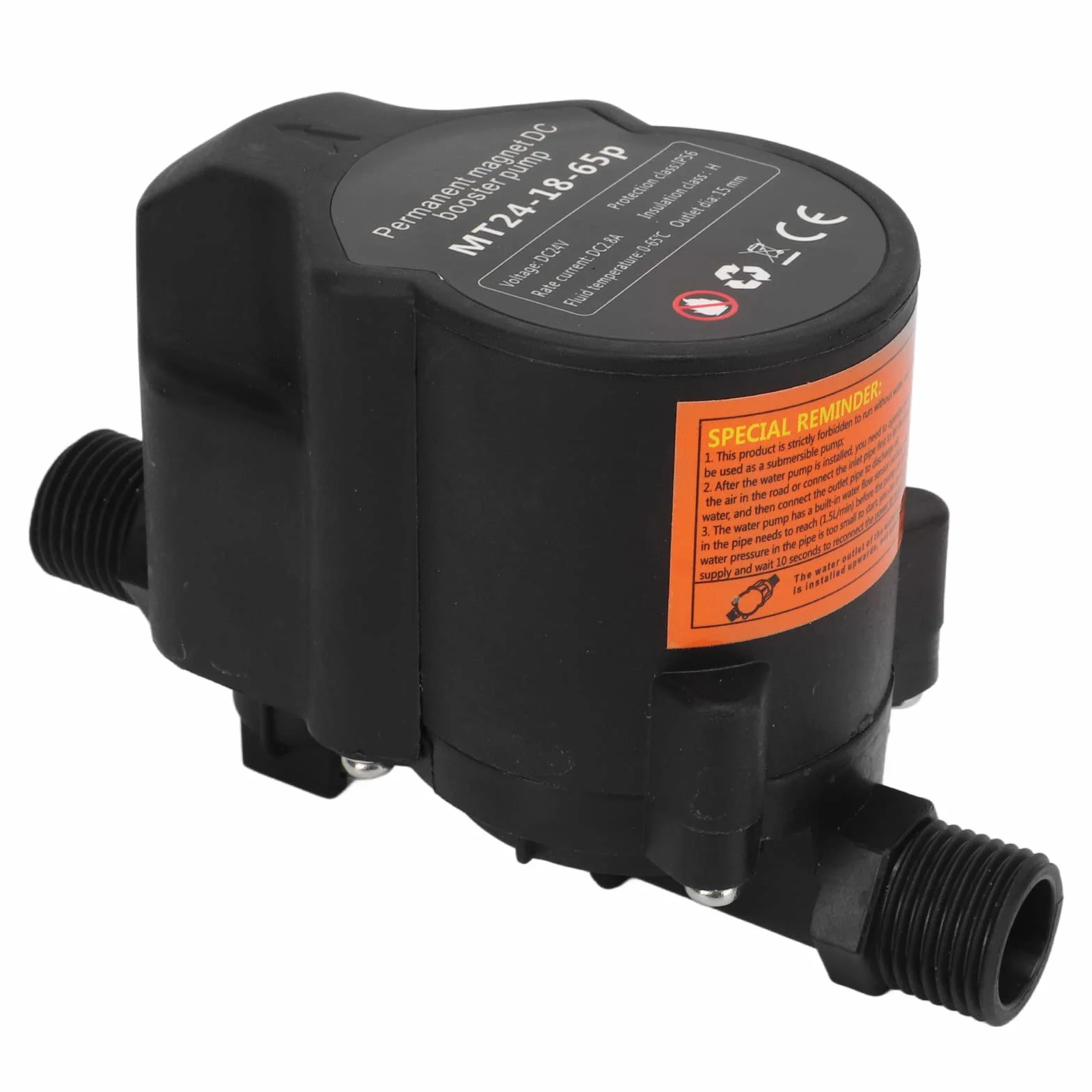 Pompa zwiększająca ciśnienie wody, Wysokie ciśnienie, niski poziom hałasu, automatyczna pompa wspomagająca prysznic, DC24V Inline Pompa Boosting wody z rury wodnej dla domu (EU)