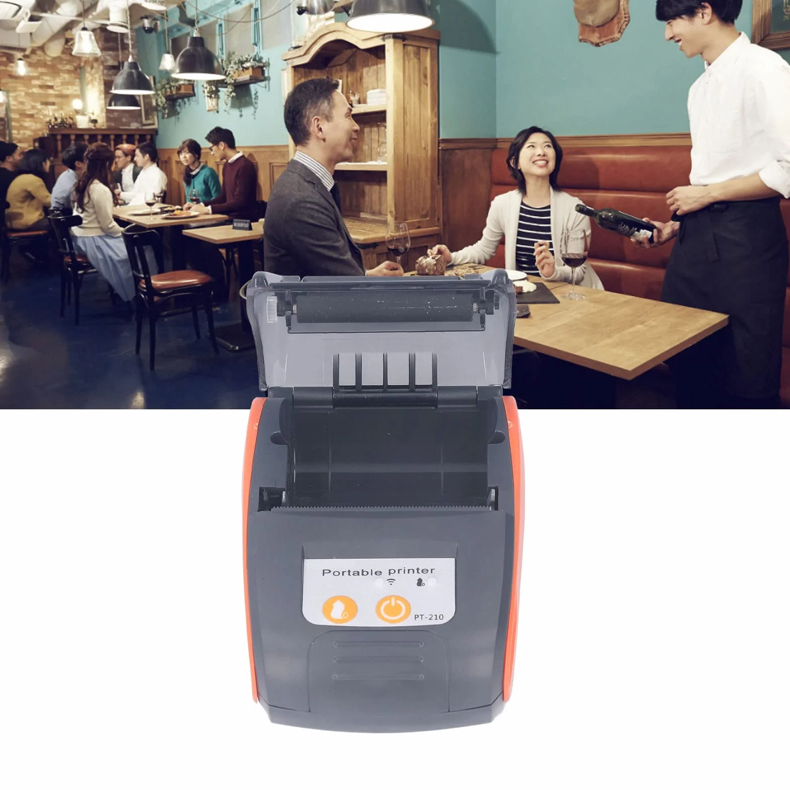 Ejoyous drukarka kalkulacyjna Bluetooth, 58 mm, bezprzewodowa drukarka termiczna, USB, paragony, drukarka etykiet, do sprzedaży detalicznej, restauracji, biura, kompatybilna z komputerem z systemem