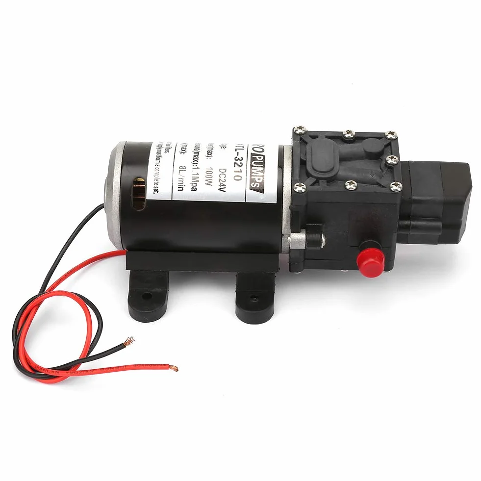 Pompa Mikromembranowa 24V 100W, Wysokociśnieniowa Samozasysająca 8L/min, do Urządzeń Przemysłowych i Czyszczenia