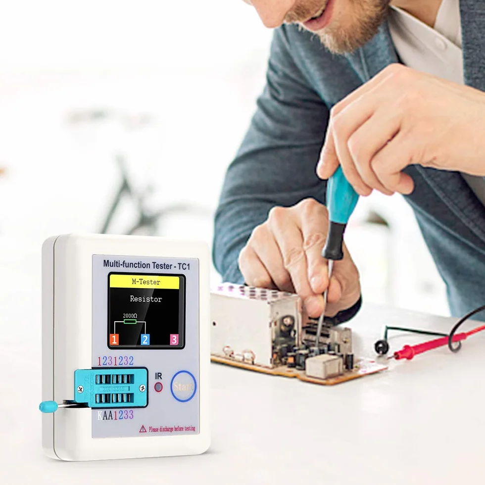 Hancaner Tester tranzystor z podświetleniem TFT kolorowy wyświetlacz MOSFET NPN PNP