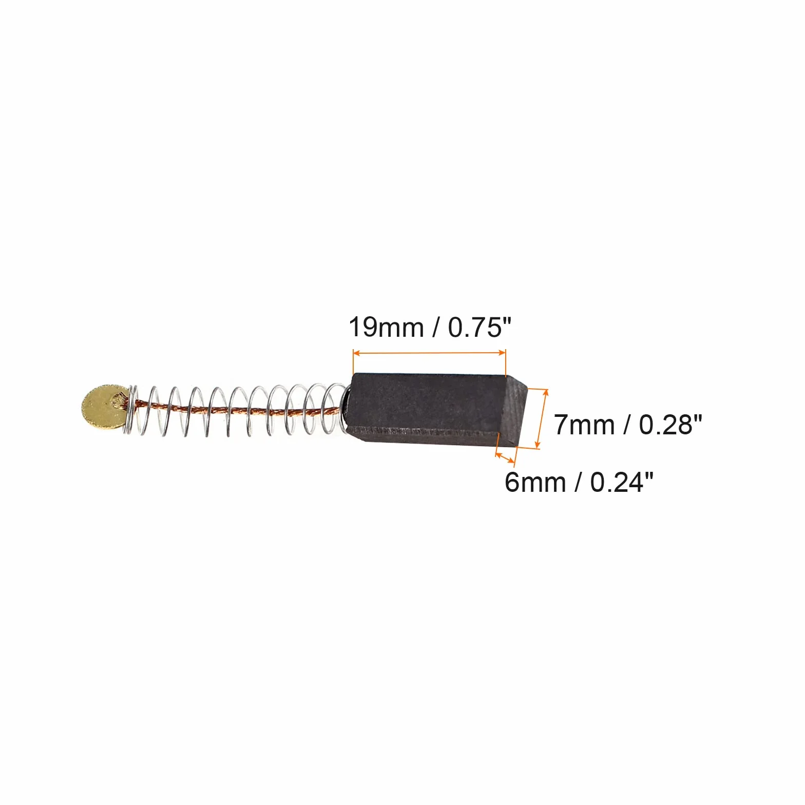 Szczotki węglowe [do silnika elektrycznego] - 19 mm x 7 mm x 6 mm/czarny złoty odcień / 2 szt