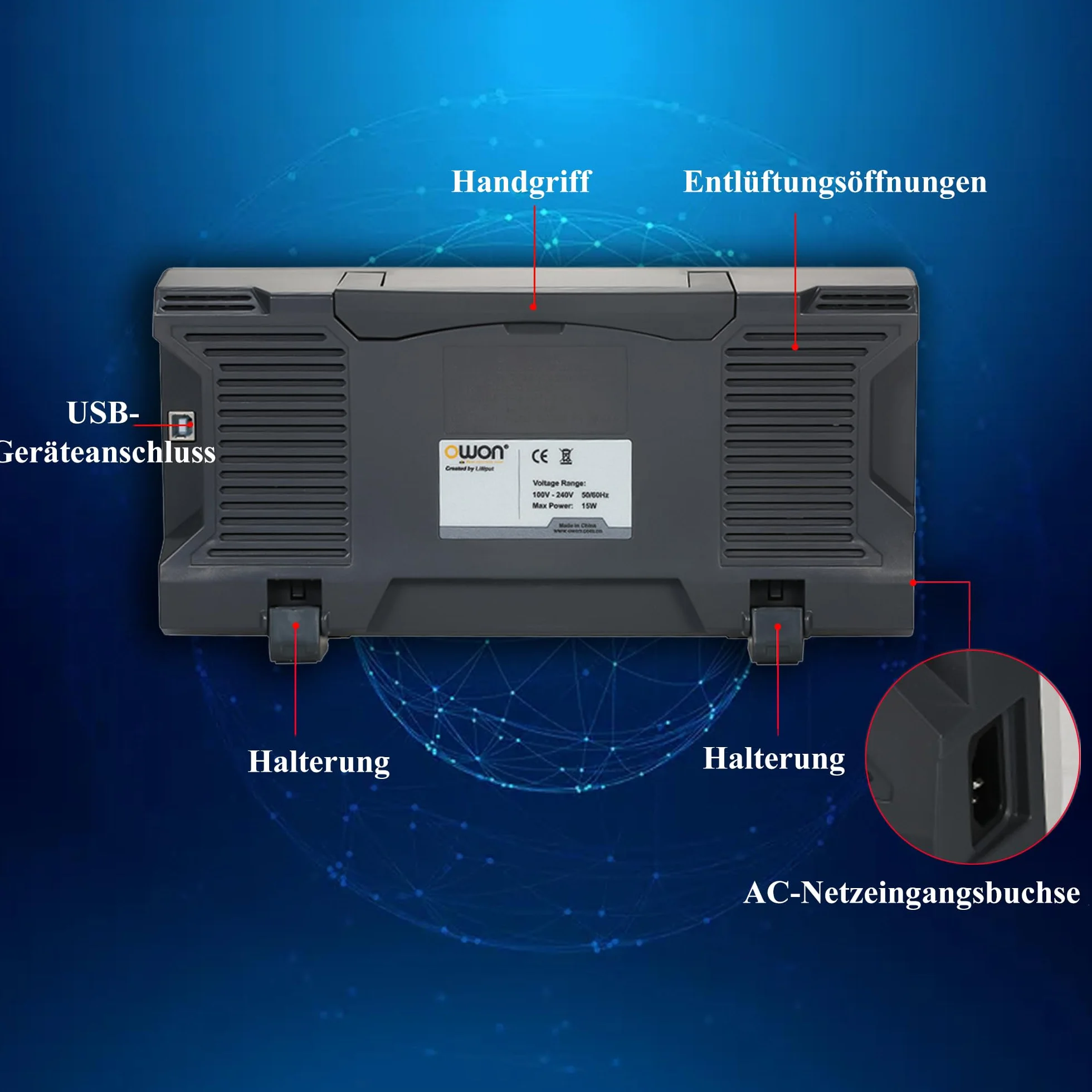 SDS1102 OWON oscyloskop pulpit lekki przenośny oscyloskop 100 MHz szerokość pasma dwukanałowy 7" kolorowy ekran z częstotliwością próbkowania 1 GSa/s