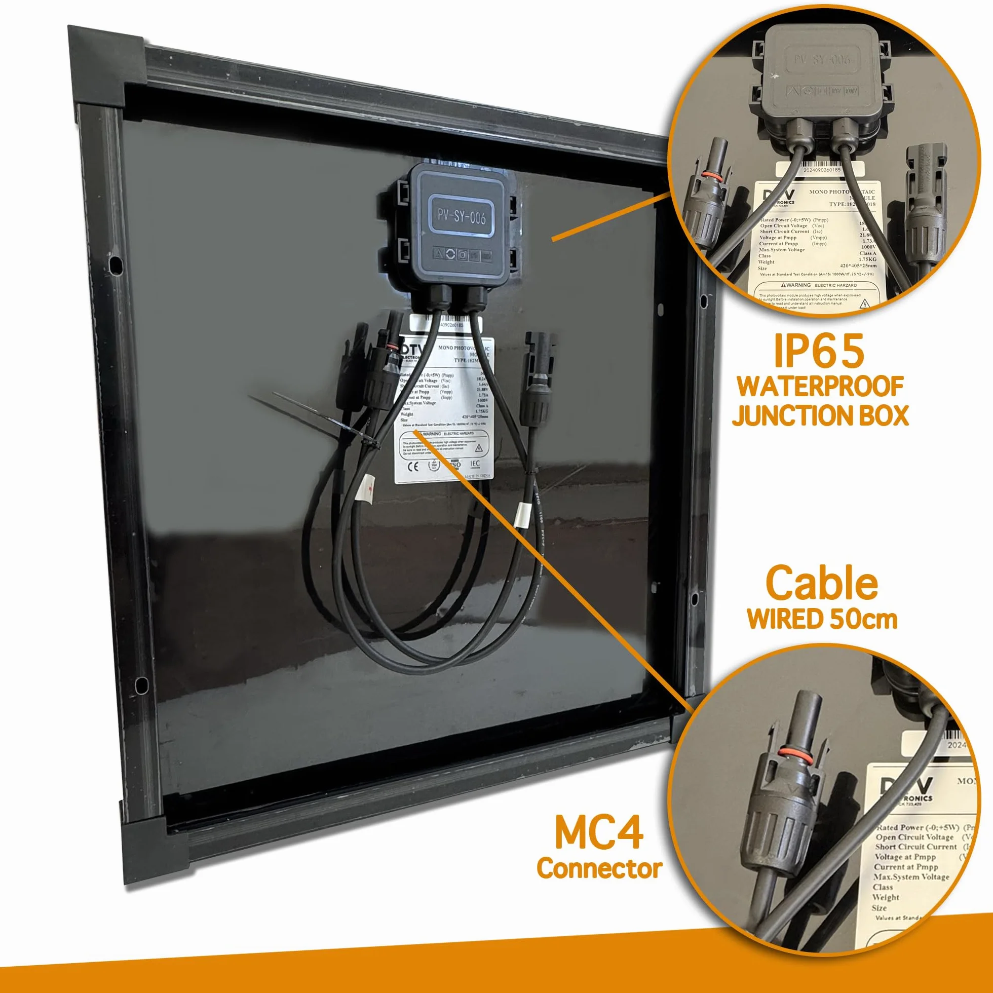 Panel słoneczny 30 W monokrystaliczny DTV Electronics do przyczepy kempingowej ładowarka akumulatorów 18 V MC4