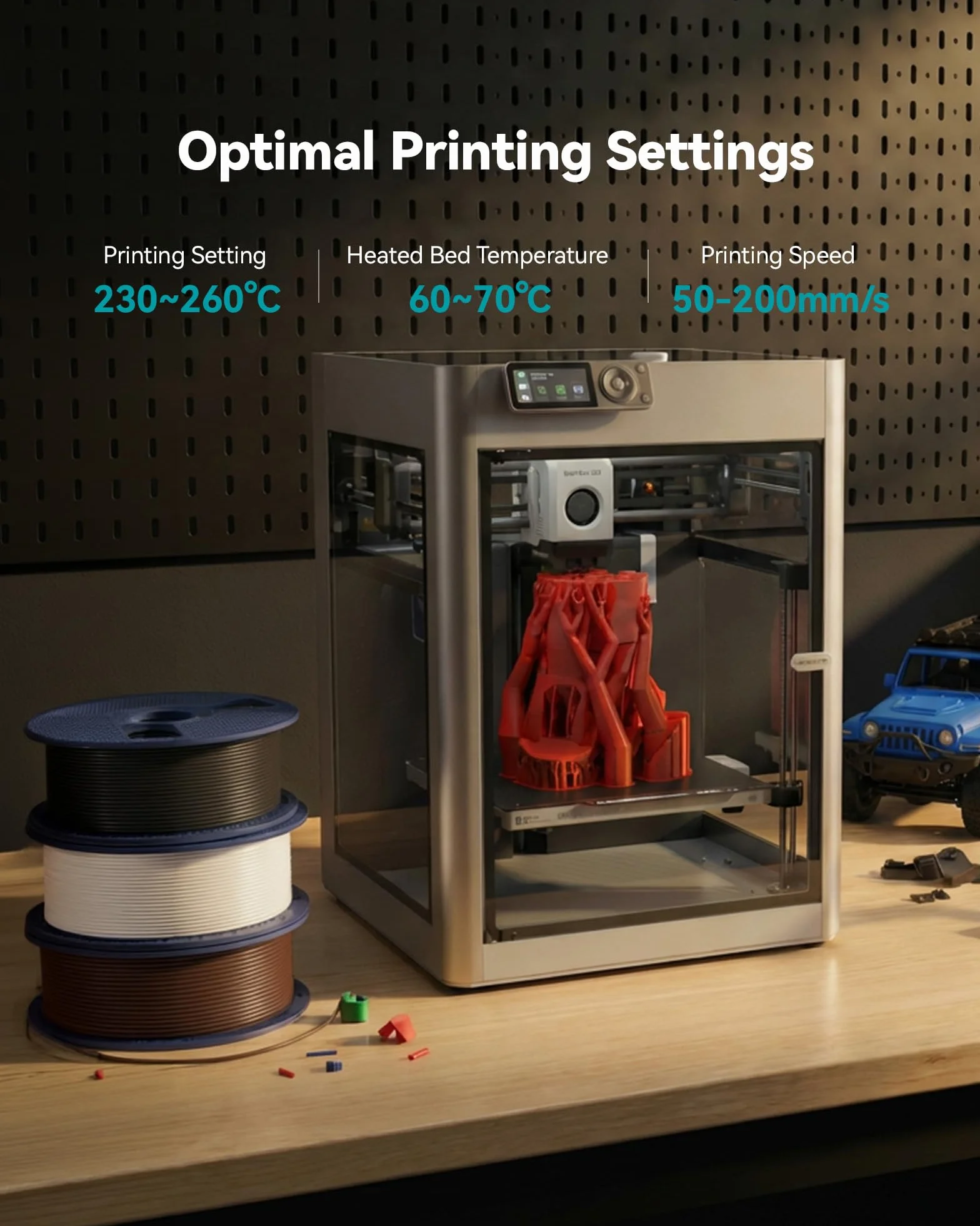 SUNLU 4 kg PETG Filament 1,75 mm, pakiet do drukarki 3D, zwiększona wytrzymałość i odporność na uderzenia, 1 kg, szpula, 4 rolki, czekolada + błękitne niebo + miętowa zieleń + róża sakura
