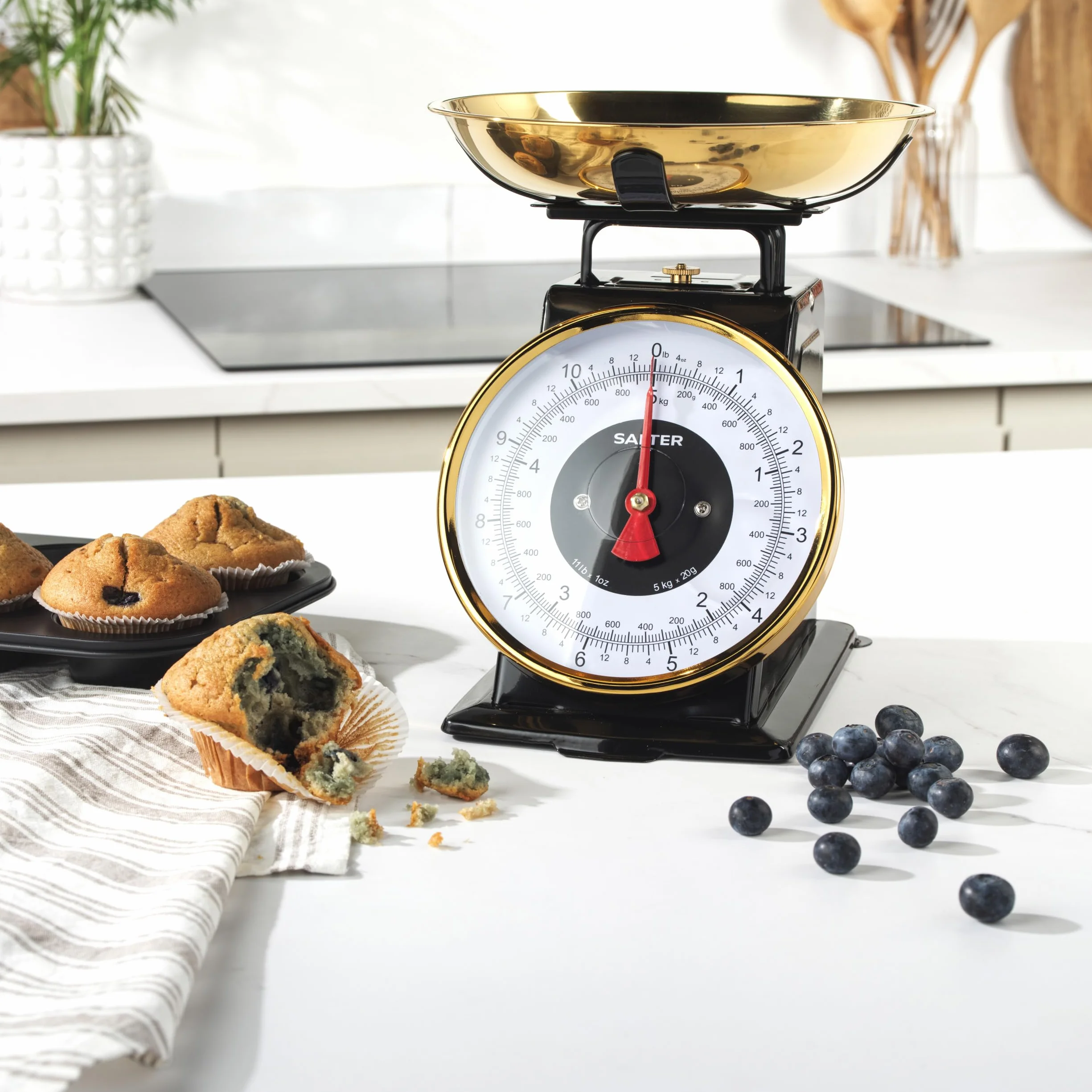 Salter mechaniczna waga kuchenna 5 kg stal nierdzewna miska 1 l przyrost 20 g