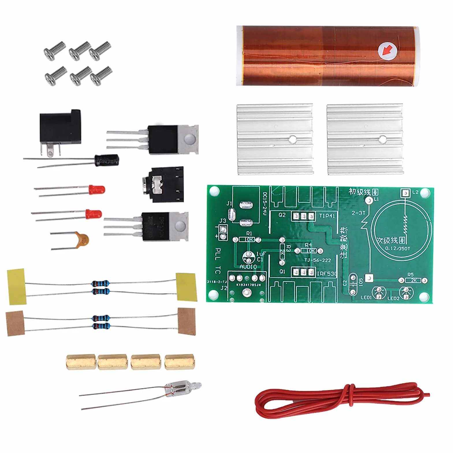 Moduł Cewki Tesli, Głośnik Plazmowy łuku Mini Cewka Tesli DIY Elektroniczny Zestaw Narzędzi 15W DC 15-24V 2A, Elektroniczny moduł Nauczania Cewki Tesli, Cewka Transmisji