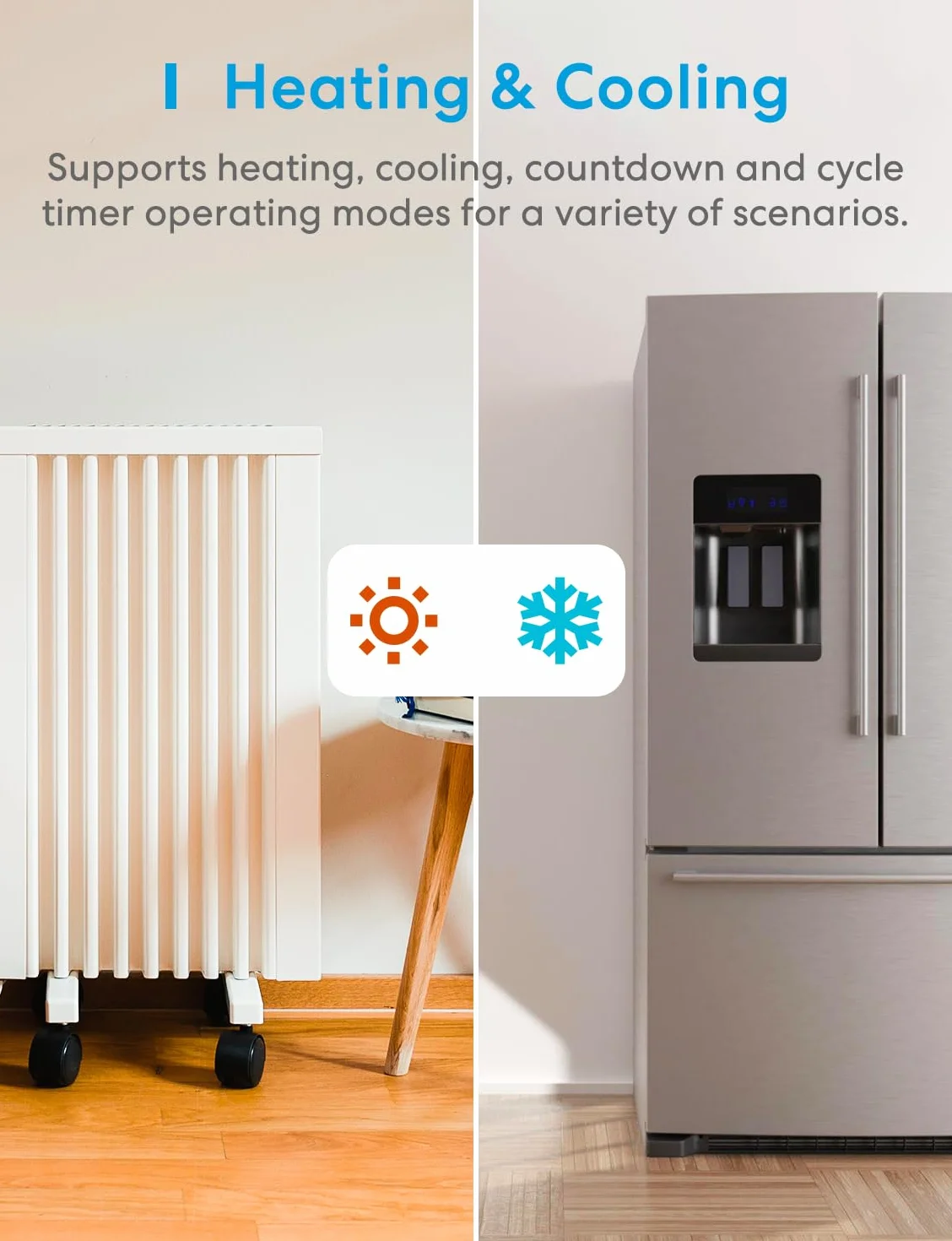 Meross Regulator temperatury, inteligentny termostat, gniazdko elektryczne do HomeKit Digital Wi-Fi, WiFi, termostat ogrzewania z czujnikiem do ogrzewania i chłodzenia 16 A, 2,4 GHz