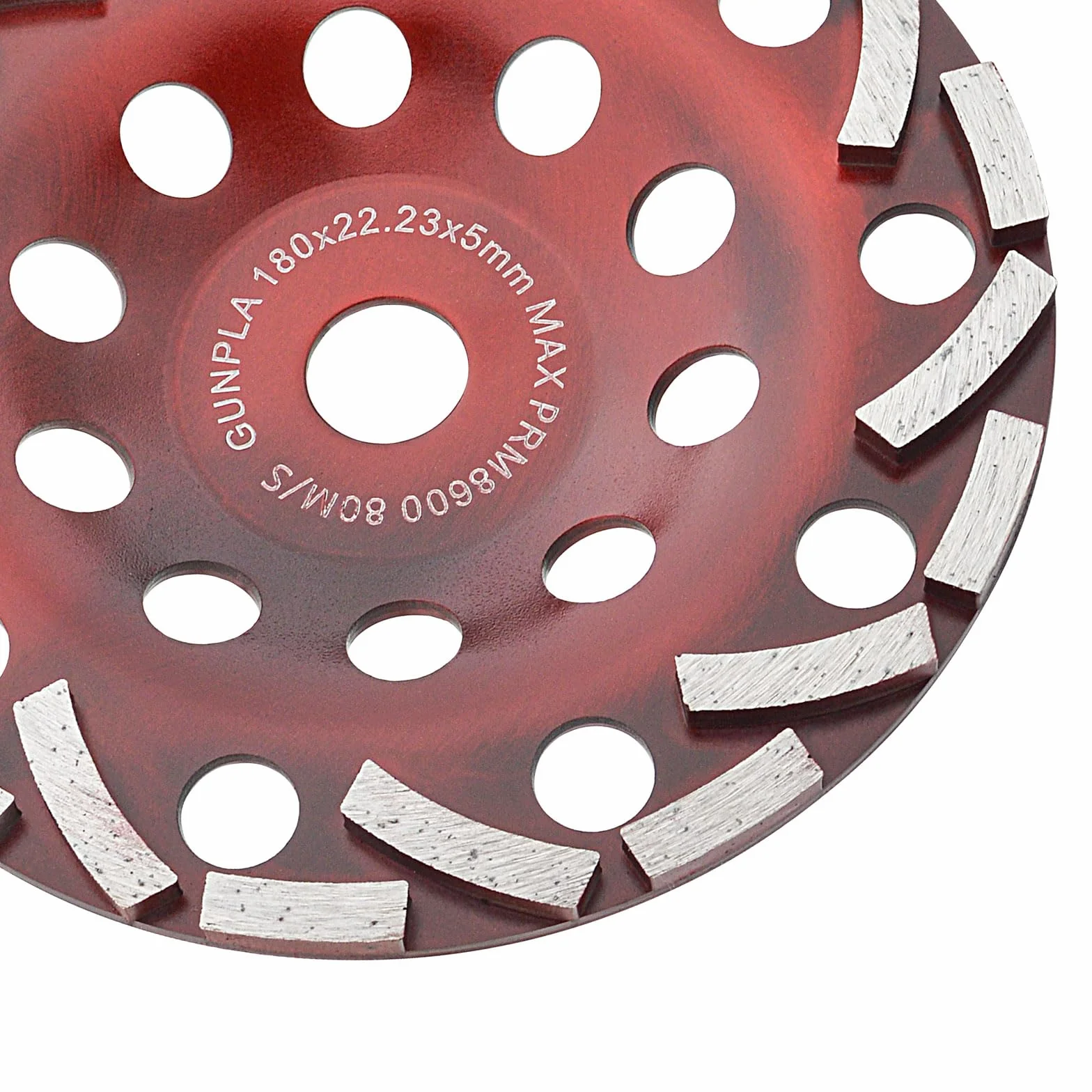 Gunpla 180 mm x 22,2 mm diamentowa tarcza szlifierska kubek ścierny 17,8 cm narzędzie do cięcia segmentowego koła szlifierka kątowa do betonu granitu kamienia muraru marmuru tynkowania usuwanie