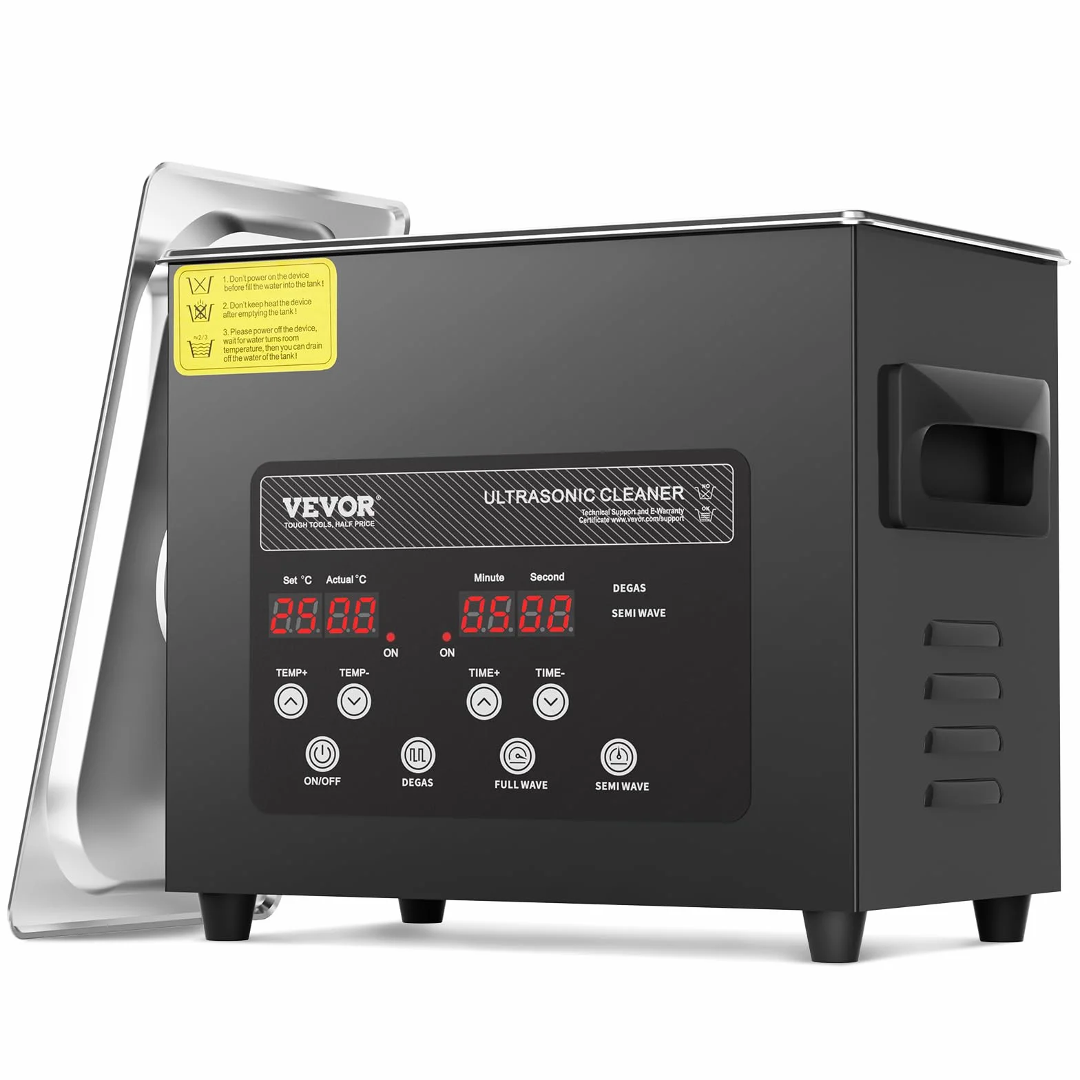 VEVOR Ultradźwiękowy odkurzacz 3L 120W 40kHz cyfrowa maszyna czyszcząca z zegarem i grzejnikiem
