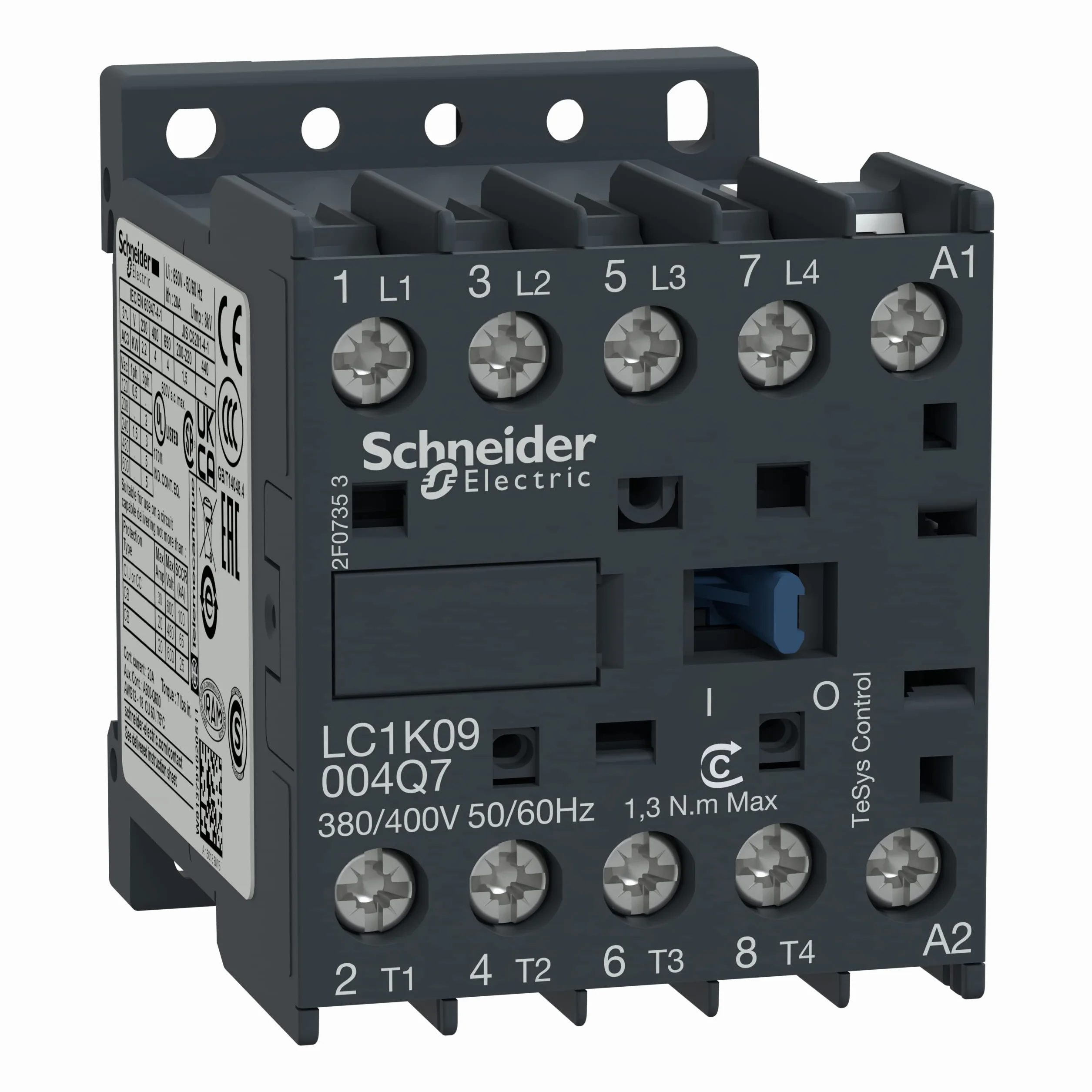 Schneider LC1K09004P7 stycznik mocowy 4P 20A AC1 230V 50/60Hz