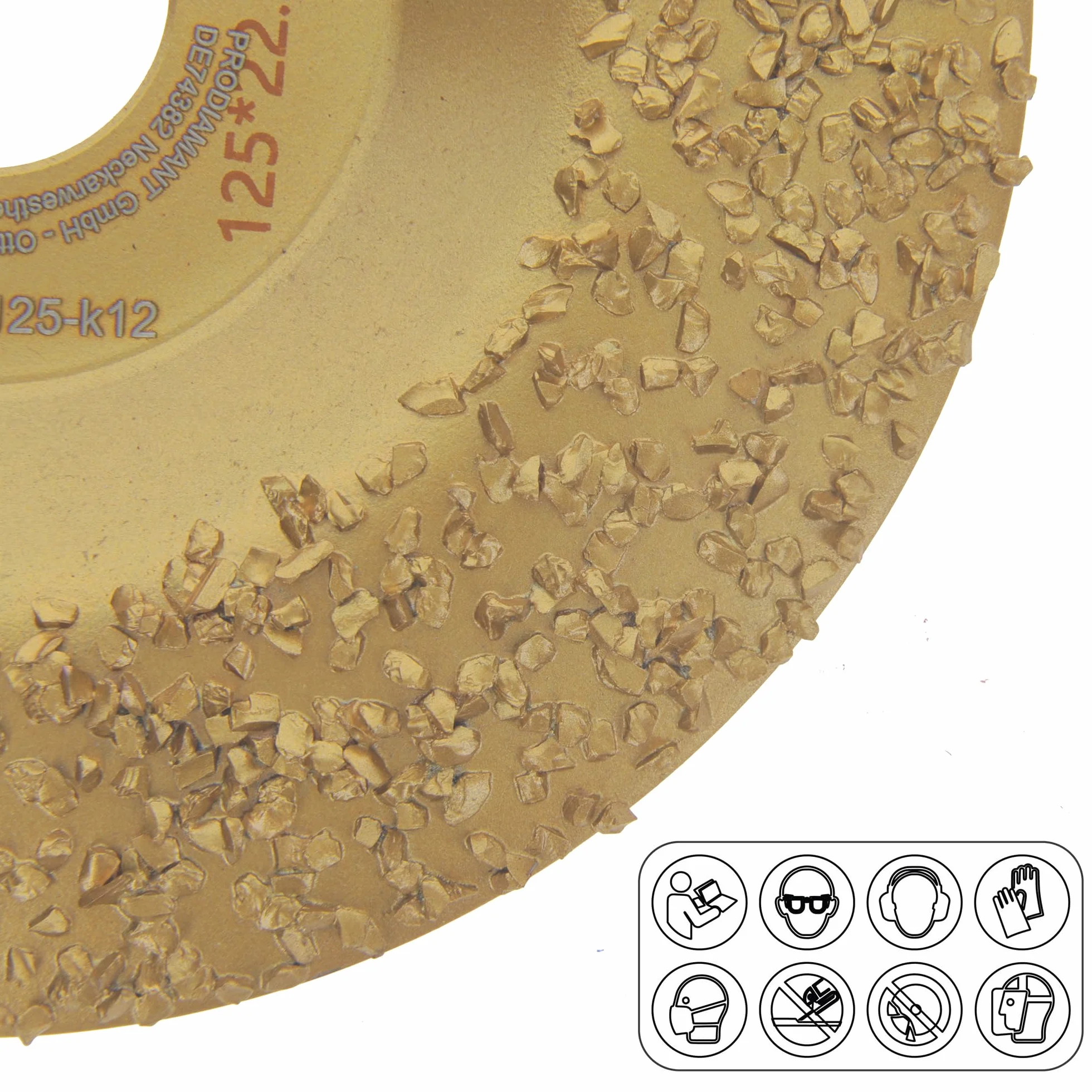 PRODIAMANT Tarcza pilnikowa Ø 125 mm K12 – tarcza szlifierska z węglikiem wolframu do szlifierek kątowych