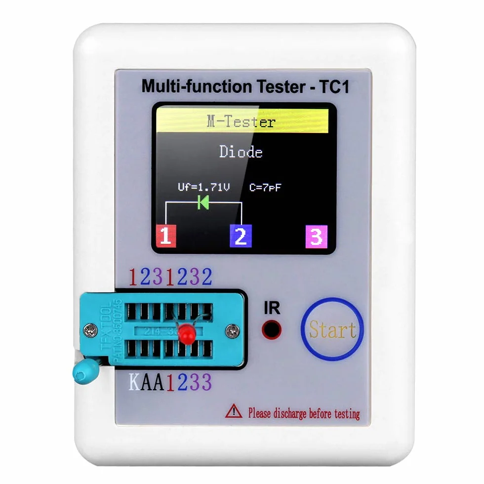 Hancaner Tester tranzystor z podświetleniem TFT kolorowy wyświetlacz MOSFET NPN PNP