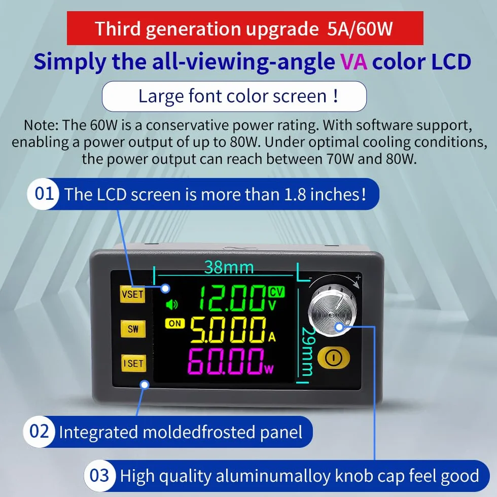 Regulowany przetwornik Buck-Boost DC6-36V 60W regulator napięcia z wyświetlaczem LCD