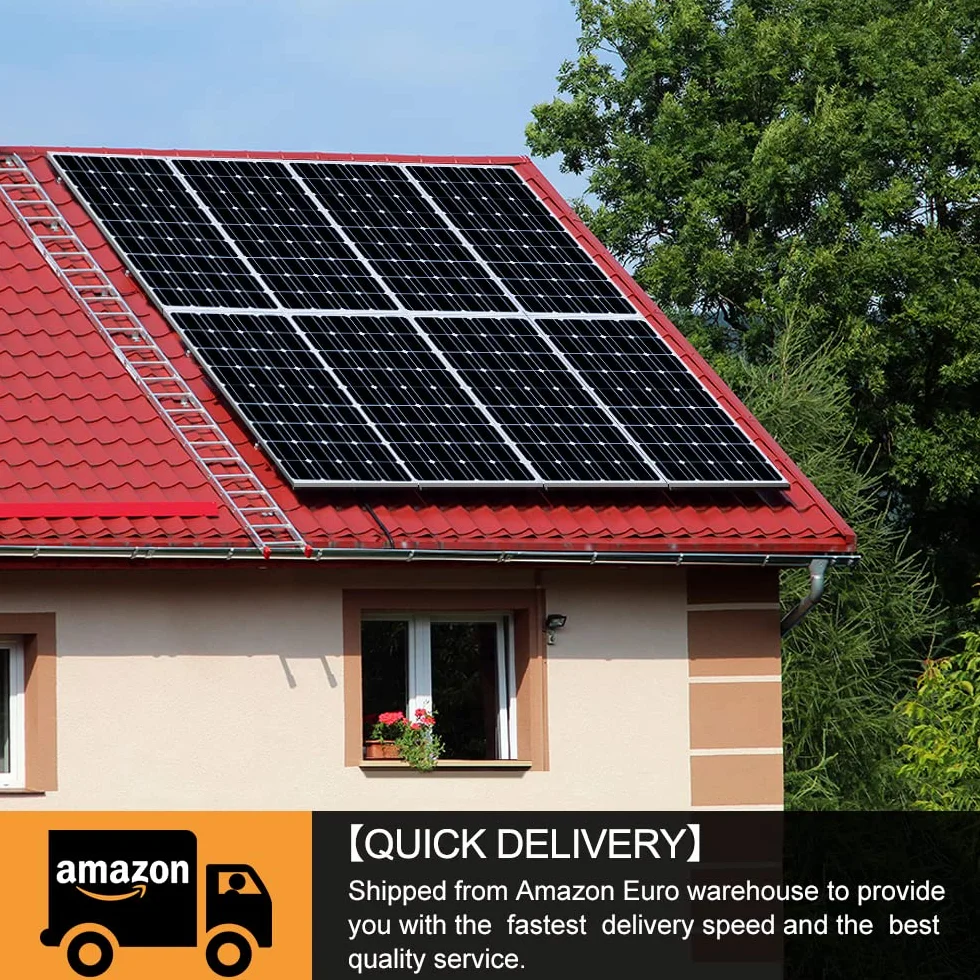 DOKIO Monokrystaliczny panel słoneczny 100 W, 18 V, do akumulatorów 12 V, idealny dla kampera, na kemping, do domku ogrodowego