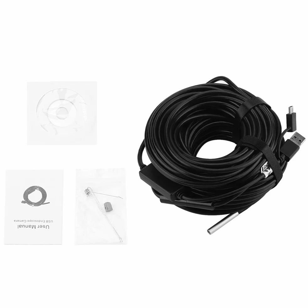 KIMISS Endoskop 20m wodoodporny 5,5mm 720P USB do inspekcji rur