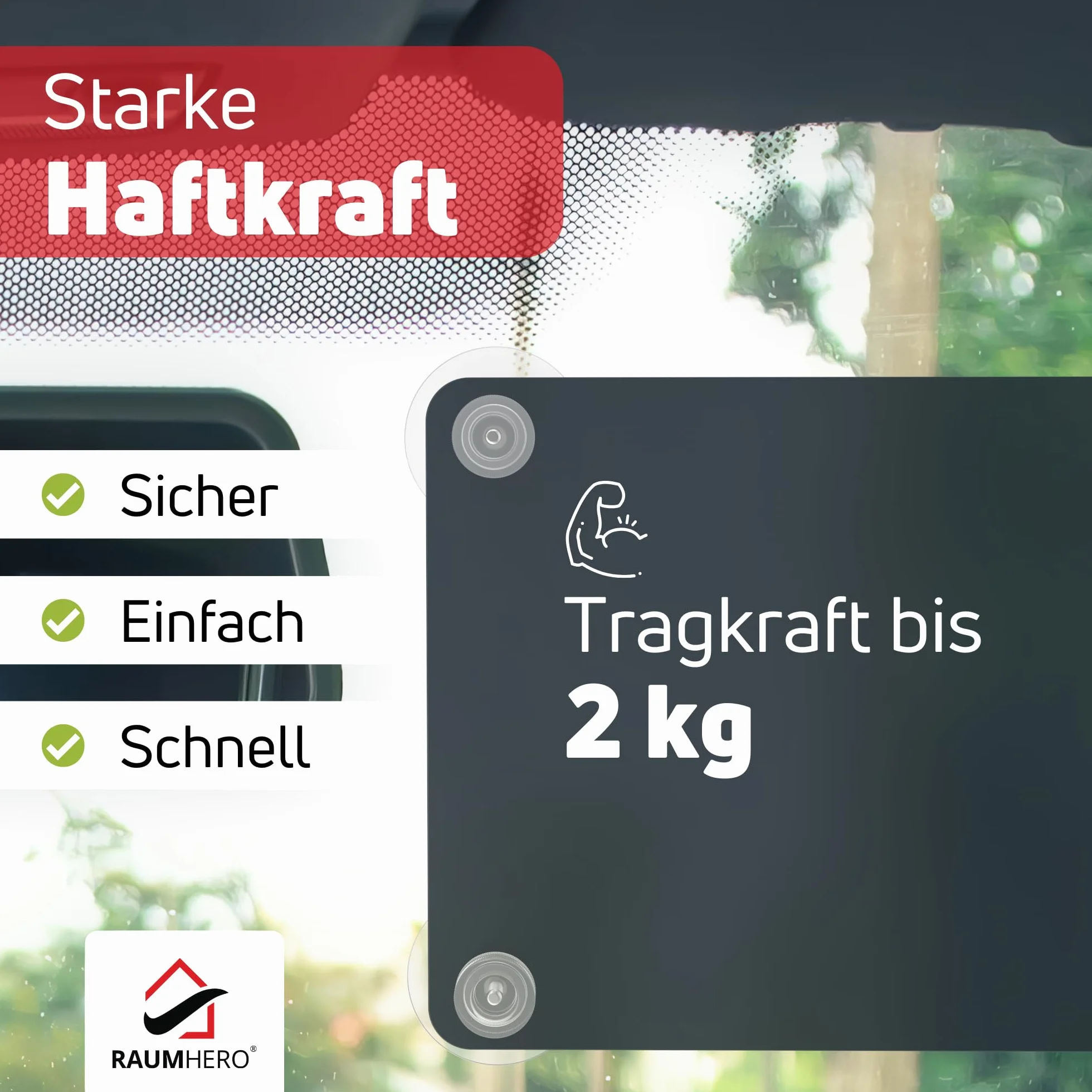 Raumhero 4 x przyssawka z gwintem (duża siła przyczepności), szklane przyssawki z przezroczystą nakrętką radełkowaną Ø 30 mm – 100% Made in Germany – przyssawki, przyssawka przykręcana, przyssawki