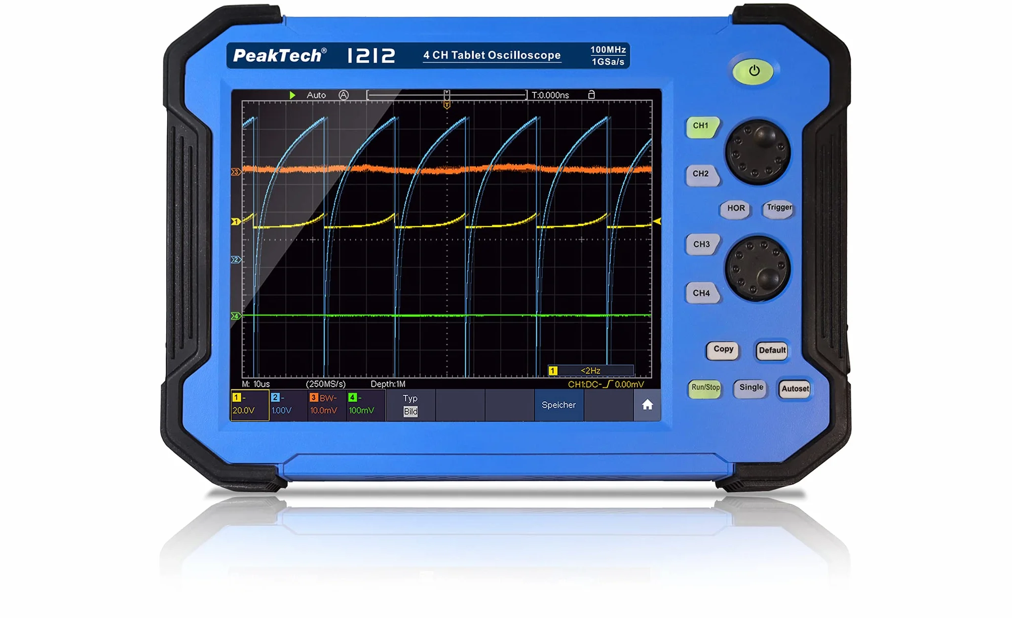 PeakTech® P 1212 100 MHz / 4 CH, 1 GS/s Oscyloskop tabletkowy