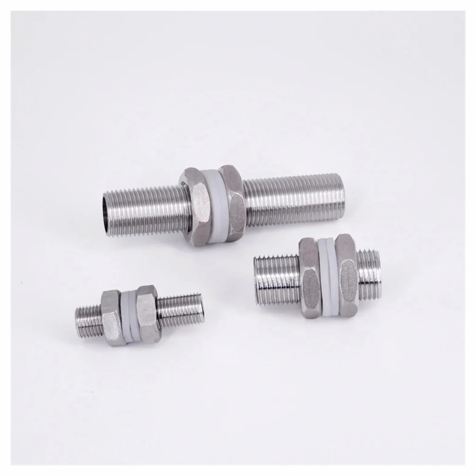 1/2" Stainless Steel Full Thread Bulkhead Lock Pipe Fitting Water Tank 75mm