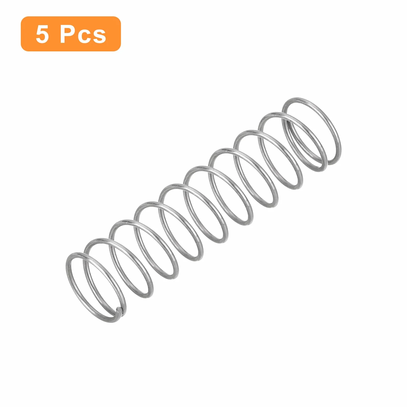 QUARKZMAN 5 sztuk sprężyn naciskowych, 0,9 x 12 x 50 mm, sprężyny naciskowe, sprężyna naciągowa, sprężyna spiralna, sprężyna spiralna, sprężyna stalowa 304, kolor srebrny