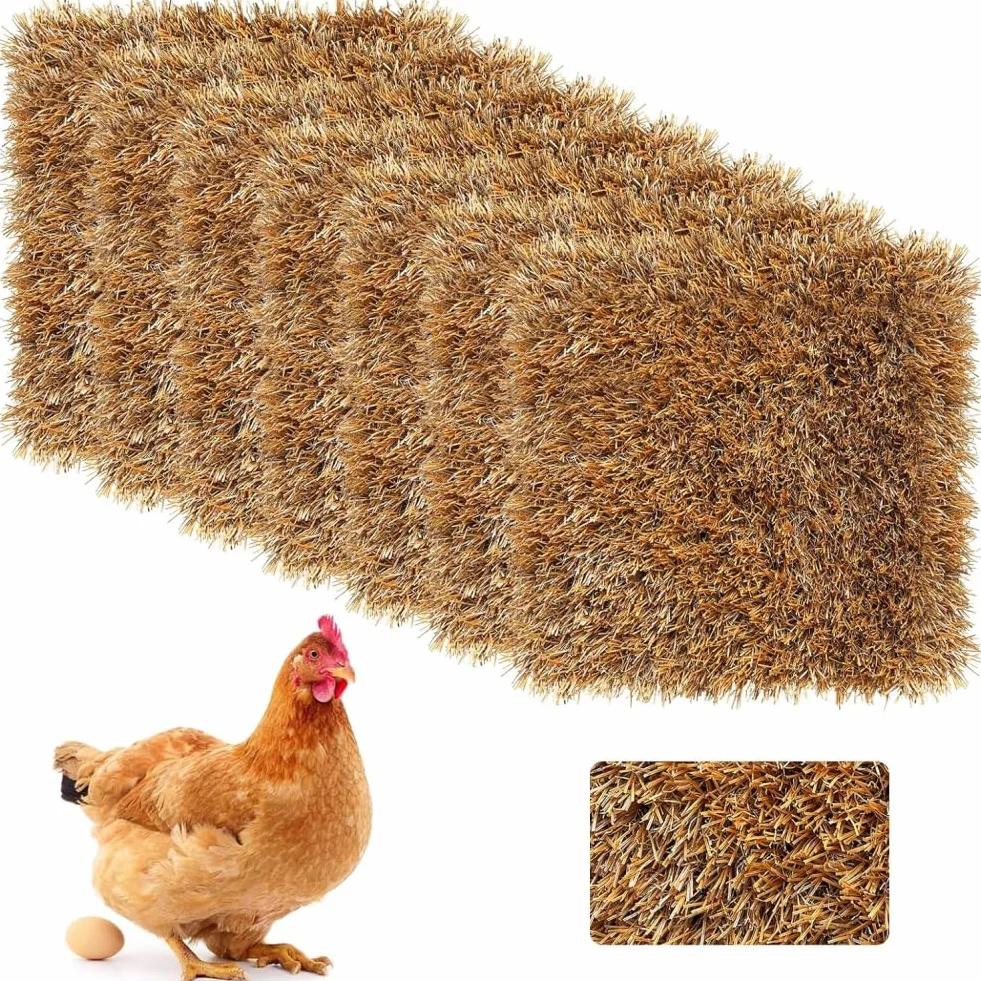Podkładki do gniazd dla kur 12''x12' zmywalne symulowane trawy akcesoria do kurnika