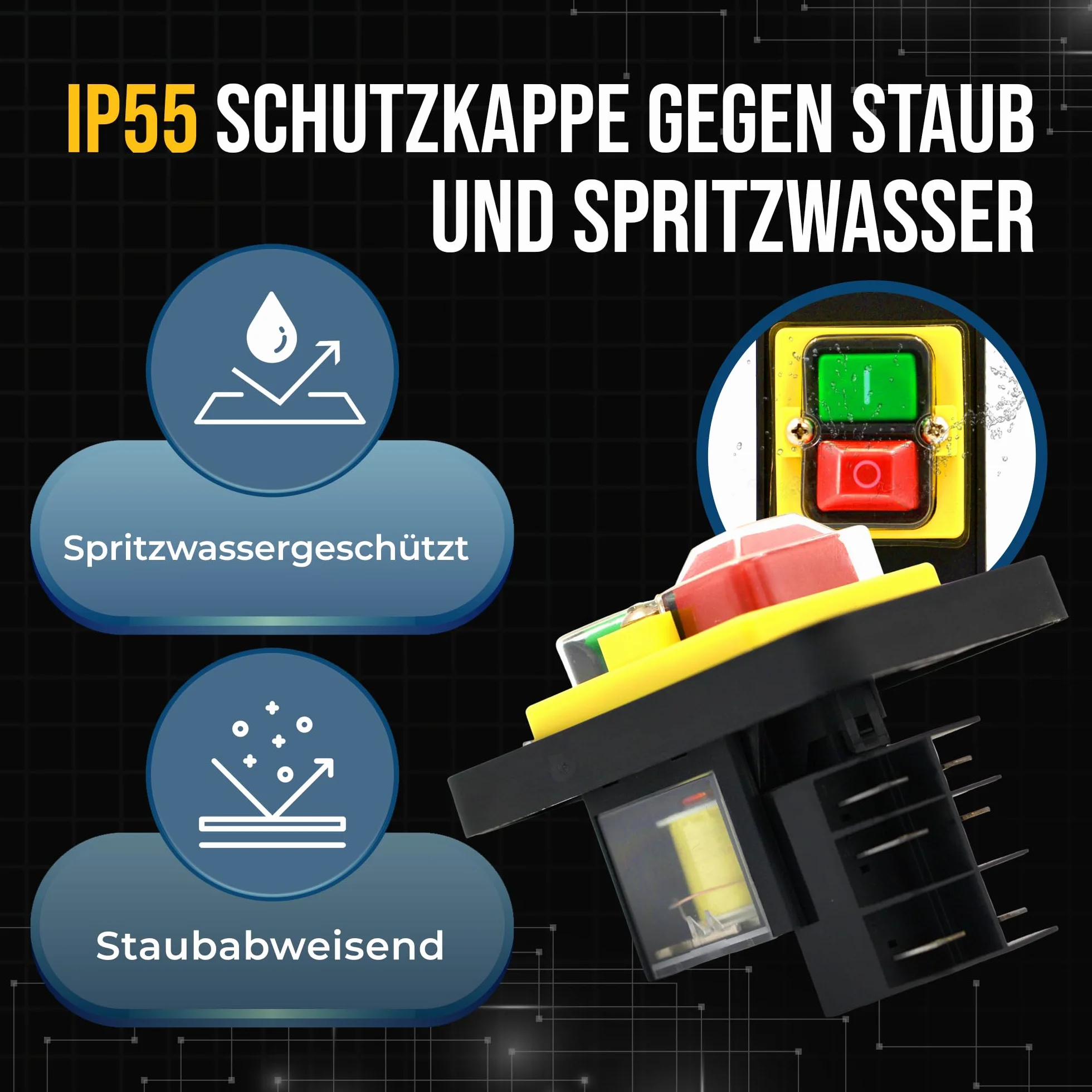 przełącznik magnetyczny KEDU KJD12-14 230 V do maszyn warsztatowych i stacjonarnych elektronarzędzi
