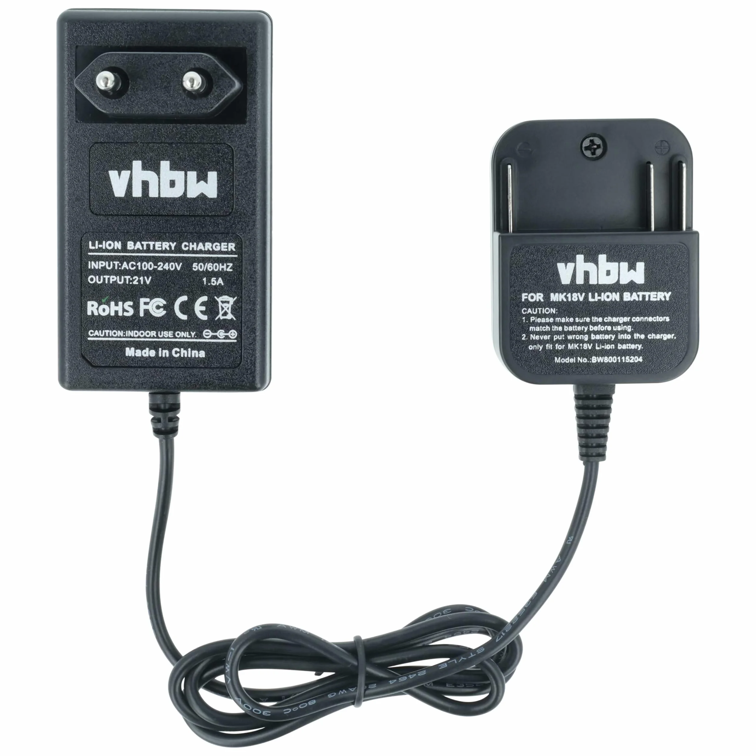 vhbw Ładowarka kompatybilna z Makita BO180DZ, BPB180, BPB180F, BPB180Z, BPJ140, BPJ180, BPT351, BPT351RFE Baterie narzędziowe Li-ION (18V)