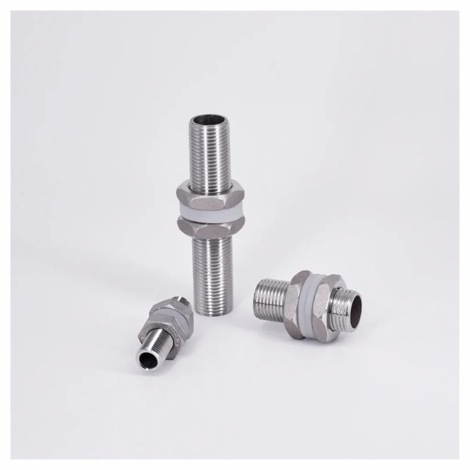 1/2" Stainless Steel Full Thread Bulkhead Lock Pipe Fitting Water Tank 75mm