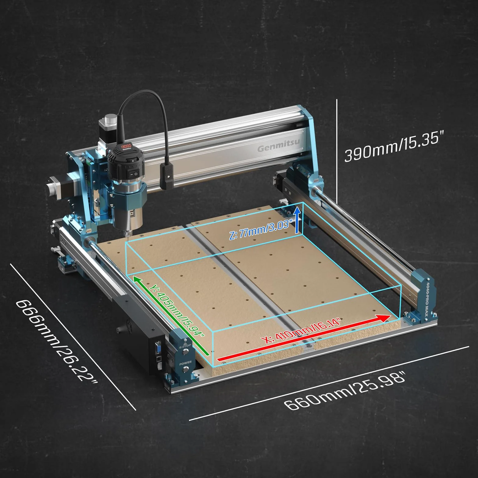 Genmitsu 4040-PRO MAX Maszyna CNC 710 W 3-osiowa do grawerowania drewna metalu akrylu