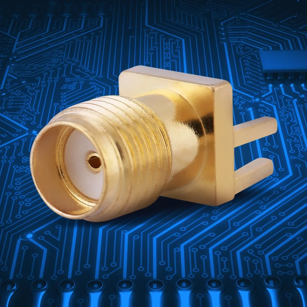 10 szt. SMA żeńskie złącze lutownicze, wytrzymały mosiądz SMA żeńskie podstawy uniwersalne PCB Mount wtyk do urządzeń bezprzewodowych