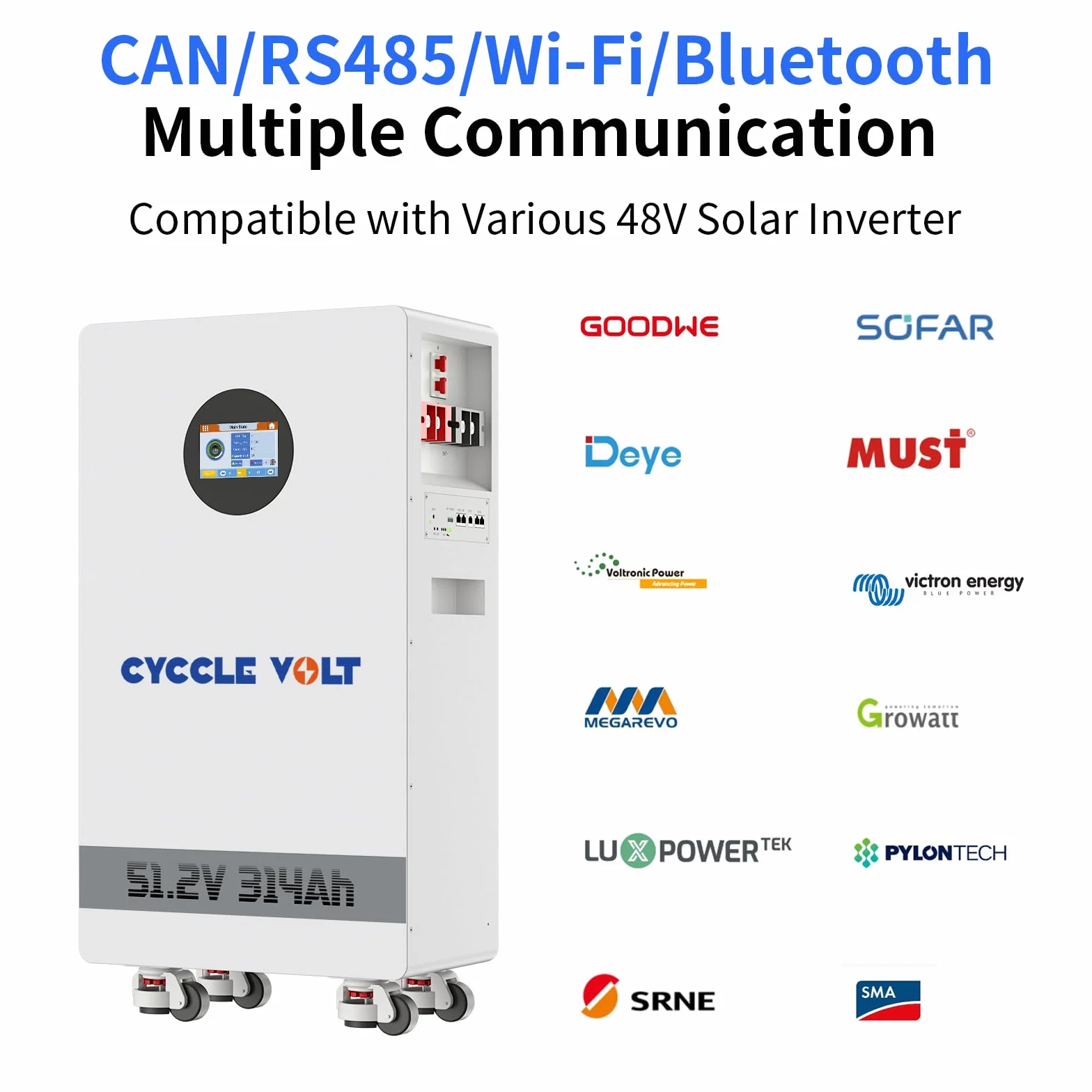 Akumulator LiFePO4 48V 300Ah 16kWh z BMS 200A Wi-Fi Bluetooth RS485 CAN