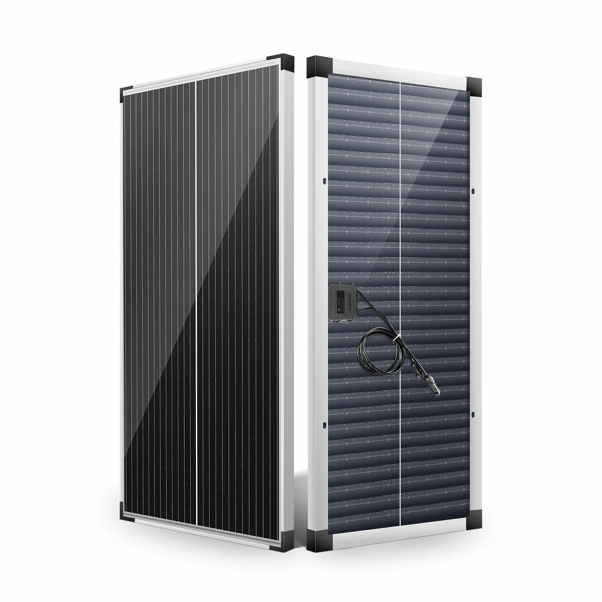 Nicesolar Panel słoneczny 100 W, monokrystaliczny zestaw paneli słonecznych 100 W, moduł solarny z regulatorem ładowania 20 A, do niezależnego od sieci ładowania 12 V, do kampera, łodzi, przyczepy