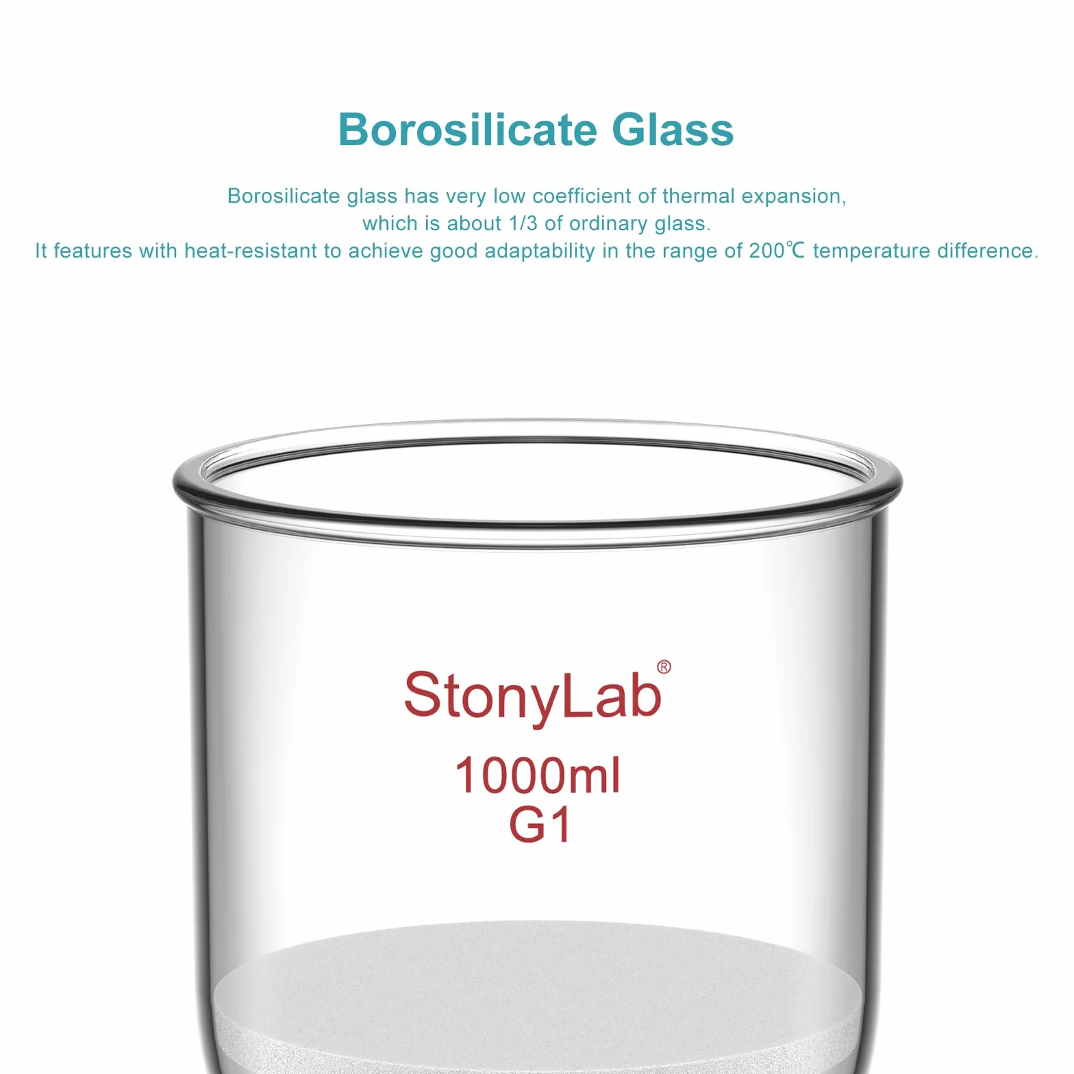 stonylab Buchner Lejek filtrujący ze szkła borokrzemowego, średnica wewnętrzna 113 mm, głębokość 110 mm, ze standardowym przegubem stożkowym 24/40 (1L)
