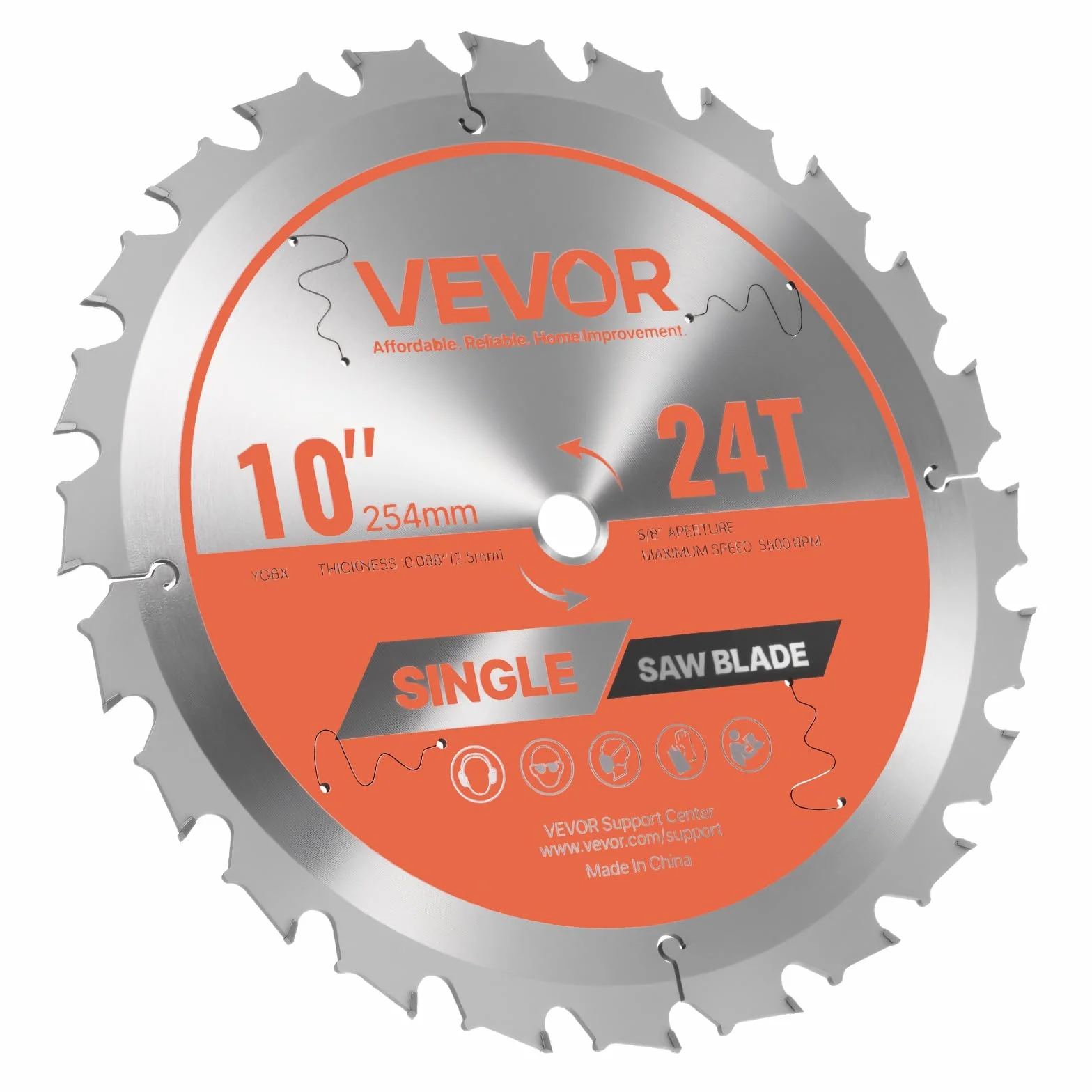 VEVOR Tarcza do piły ukośnej Ø 254 mm, 24 zęby, grubość 2,5 mm, do drewna i sklejki