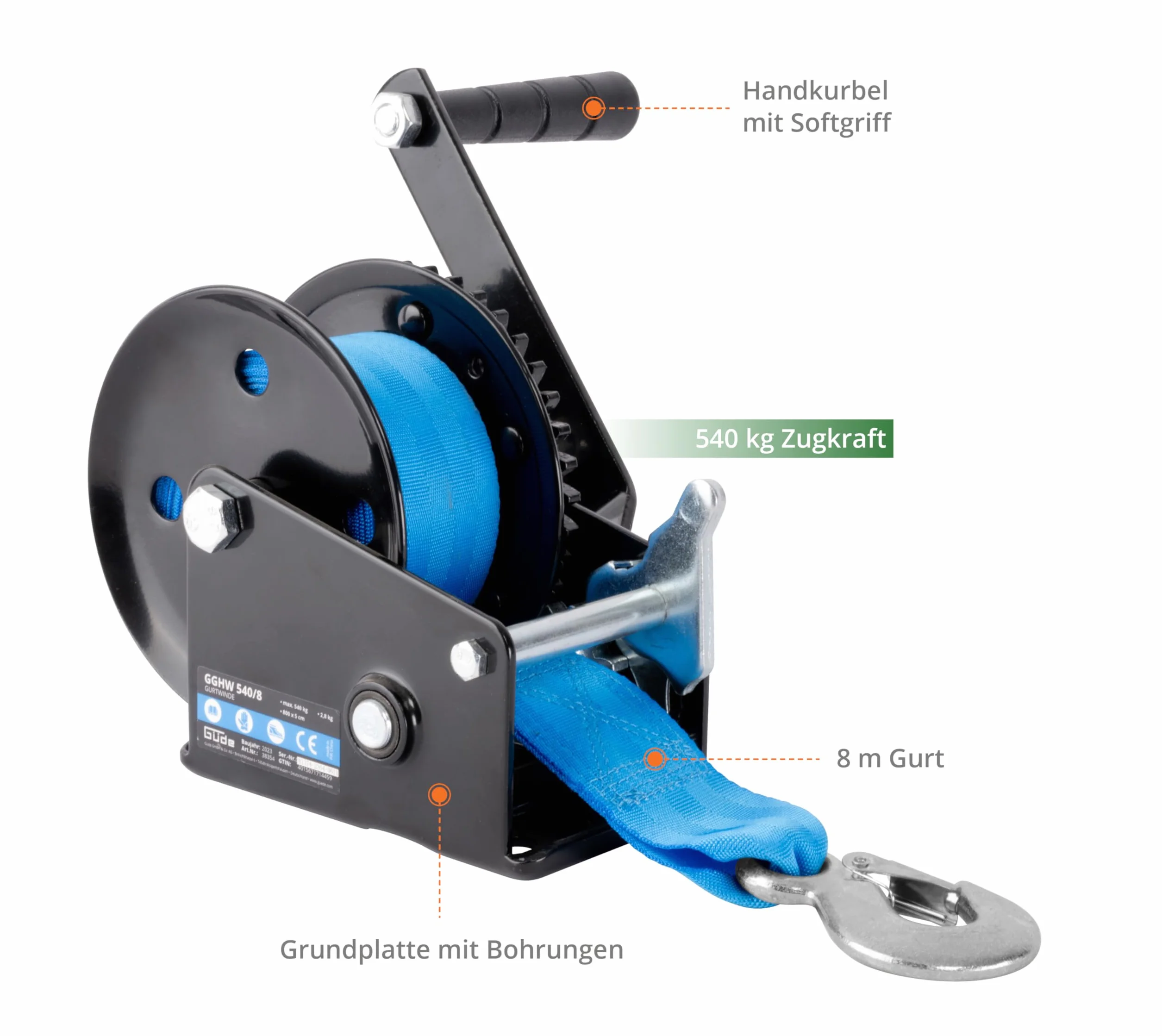 Güde Wciągarka GGHW 540/8 540 kg 8 m 5 cm