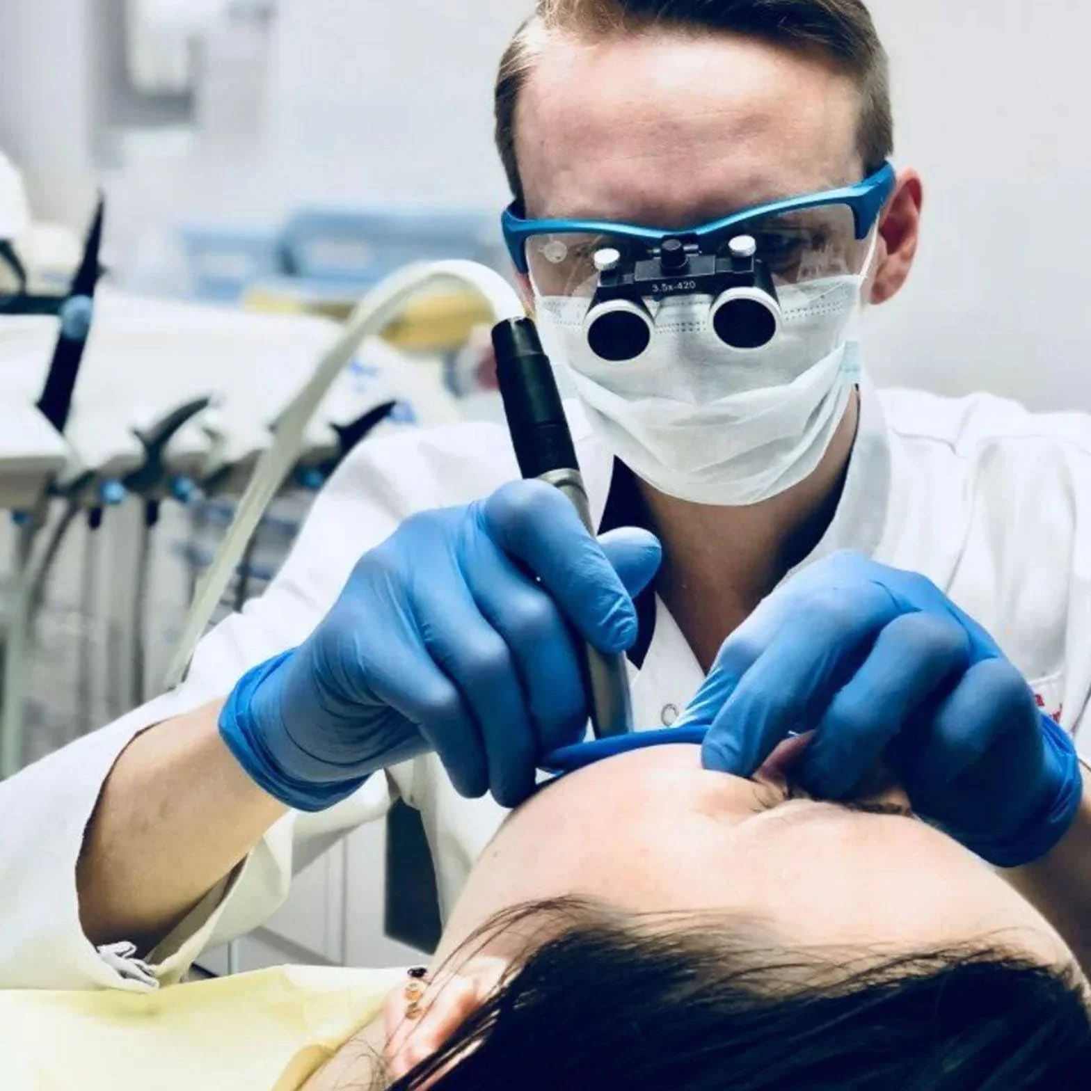 Lupy dentystyczne stomatologiczne lupa chirurgiczna lupa optyczna 3.5X420MM laboratorium stomatologiczne lornetka szkło powiększające soczewka,Black-2.5X