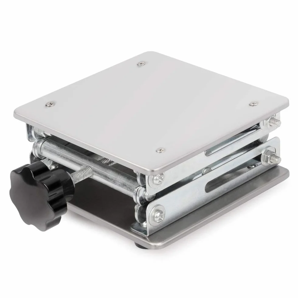 Podnośnik nożyczek laboratoryjnych ze stali nierdzewnej 6x6 cali, zakres 75-260 mm